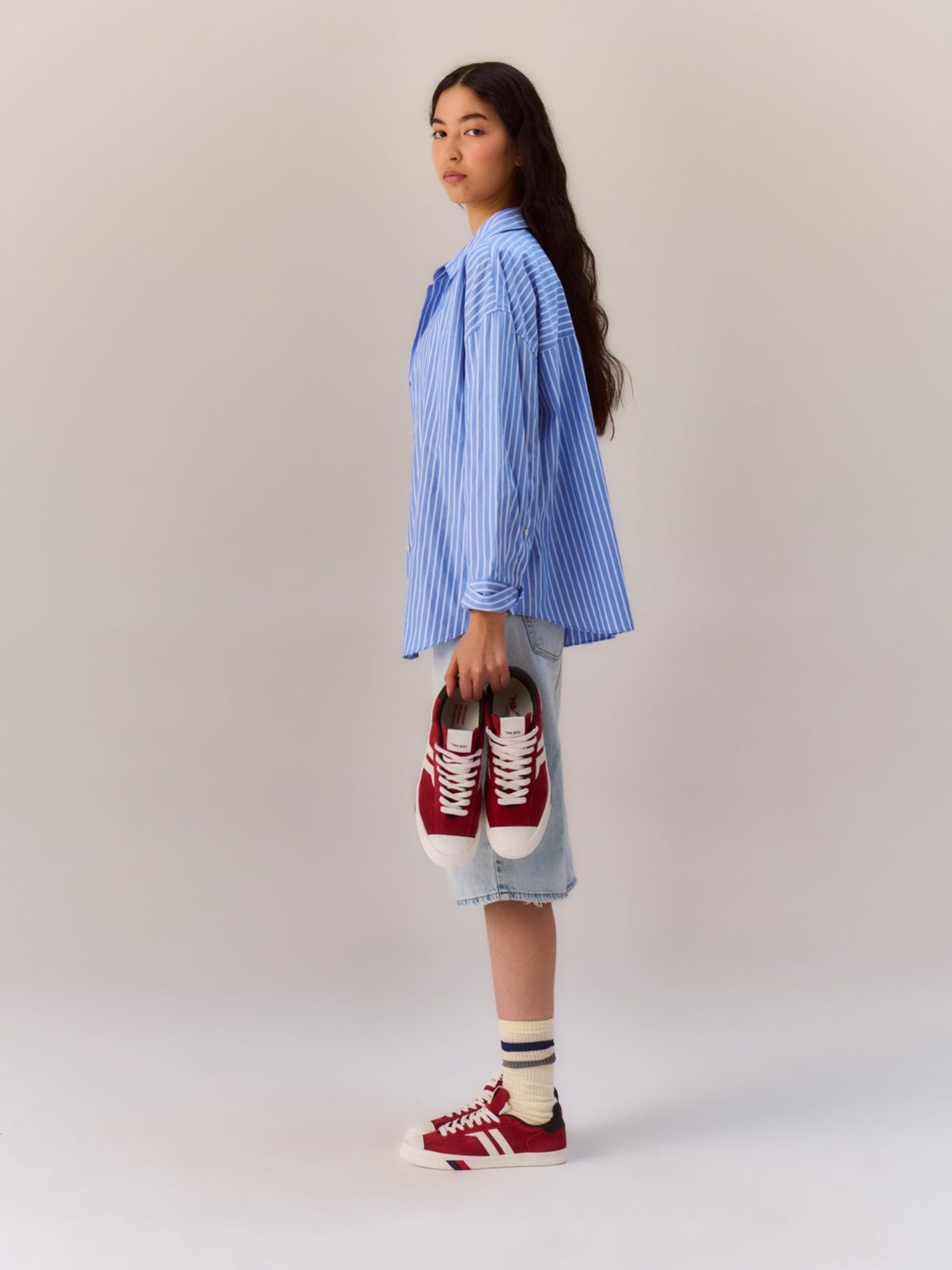 Court Ace in suede rosso vermiglio