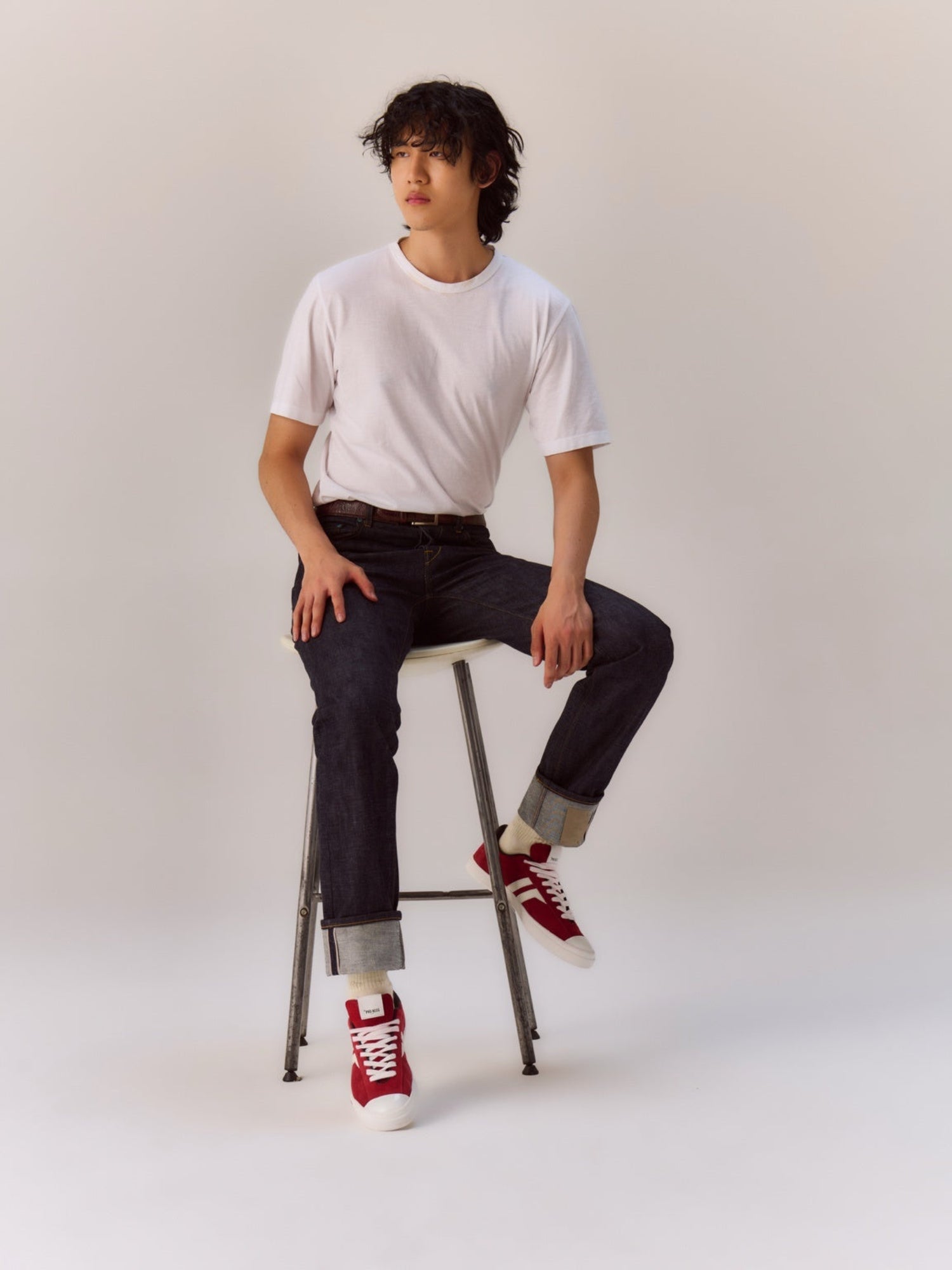 Court Ace in suede rosso vermiglio