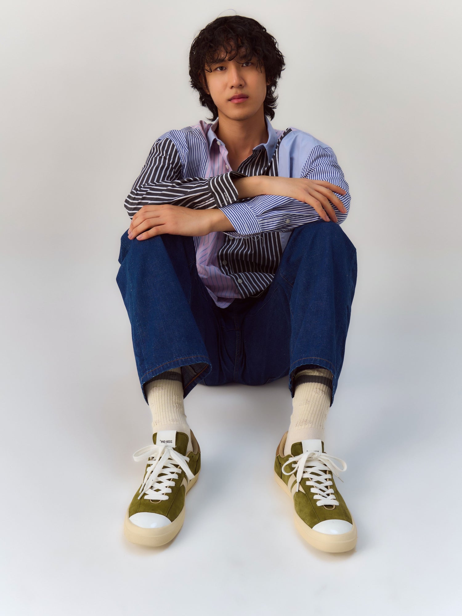 Court Ace in suede verde muschio