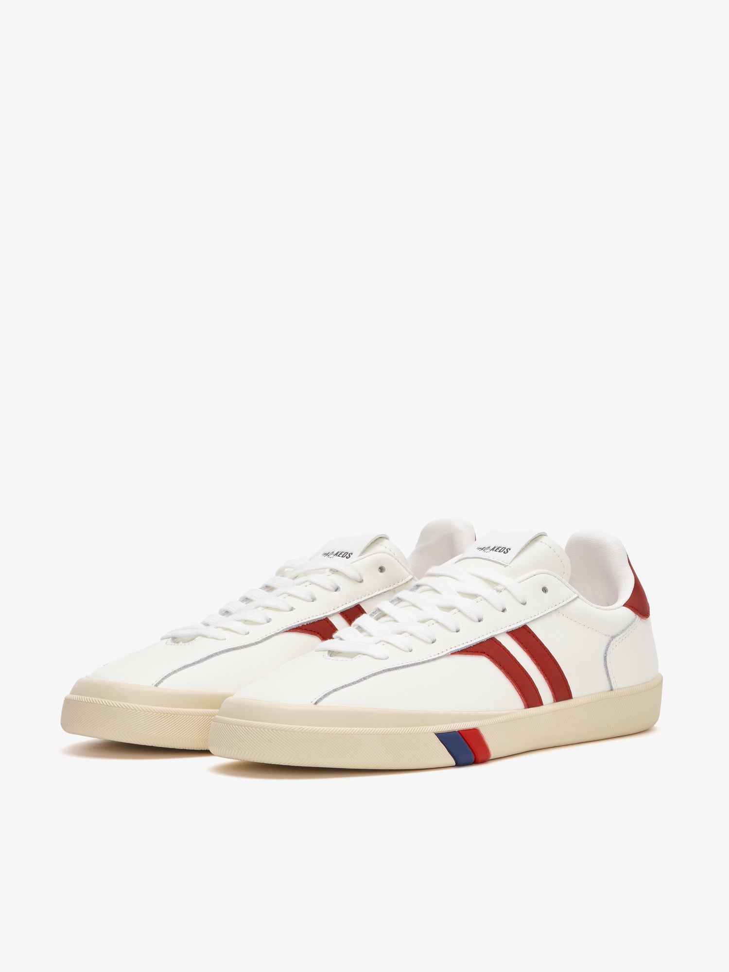 Court Ace in pelle Bianca e Rosso rubino