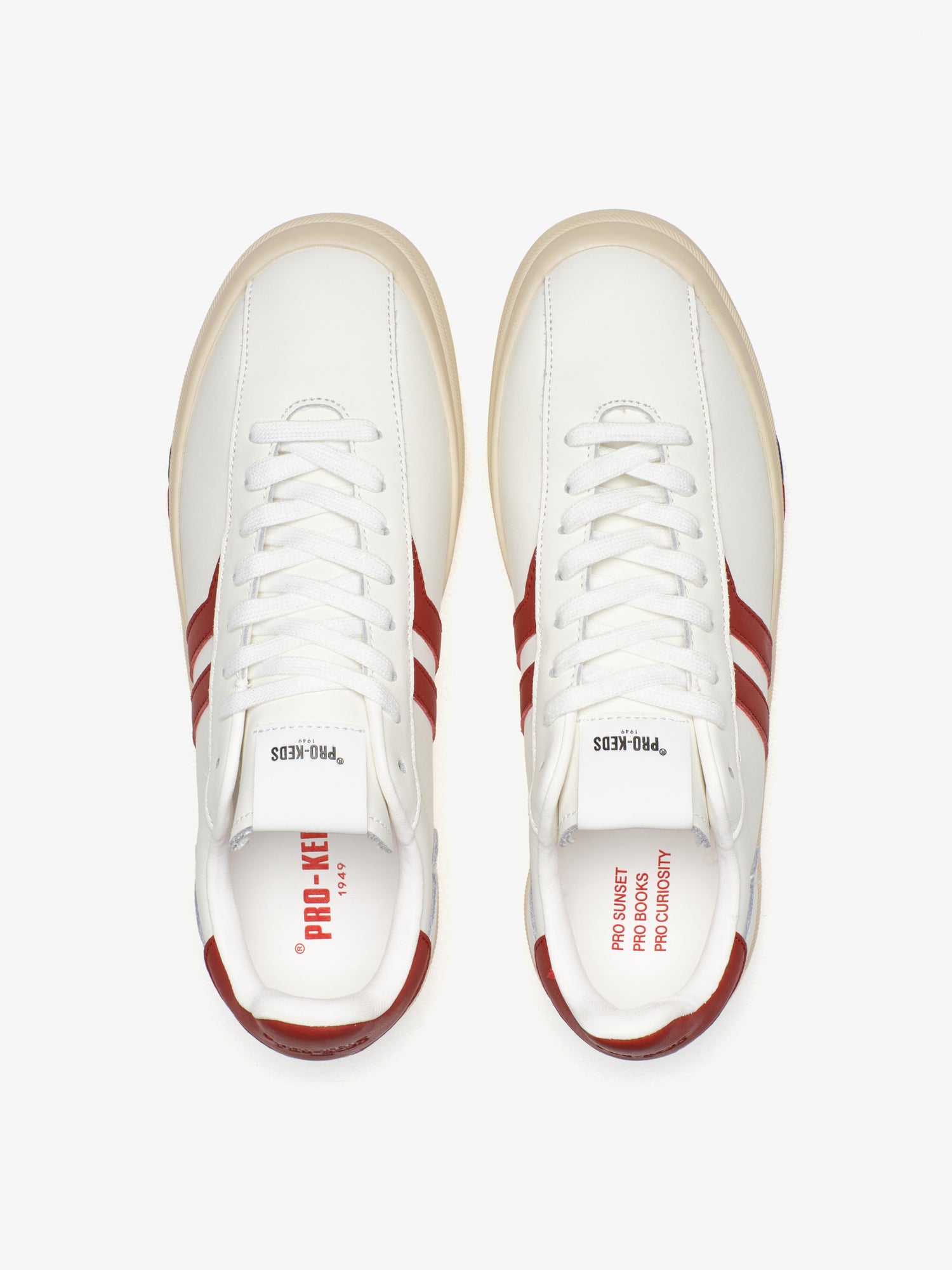 Court Ace in pelle Bianca e Rosso rubino