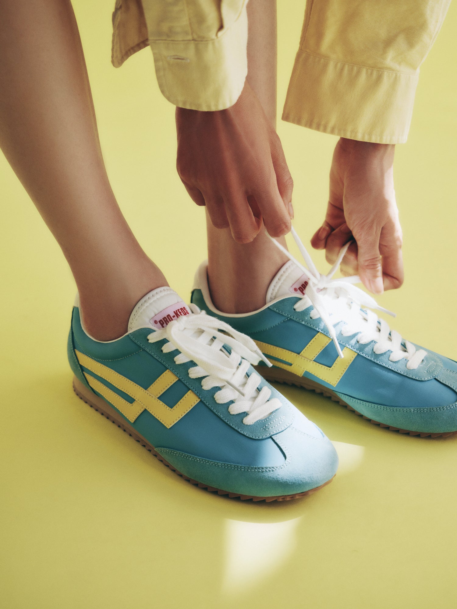 Racer 77 in Nylon Verde acqua e Gialla