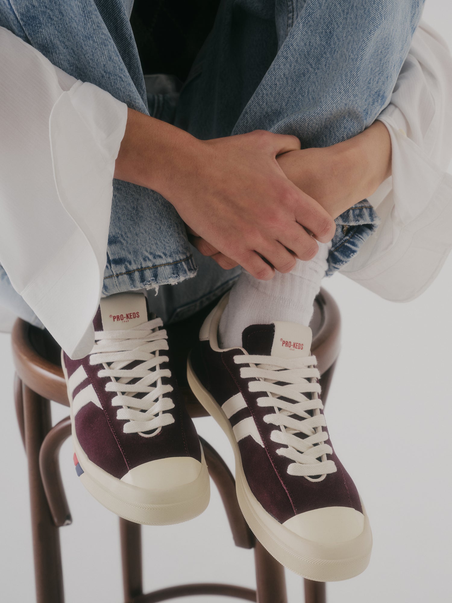 Court Ace in Suede Bordeaux e Crema