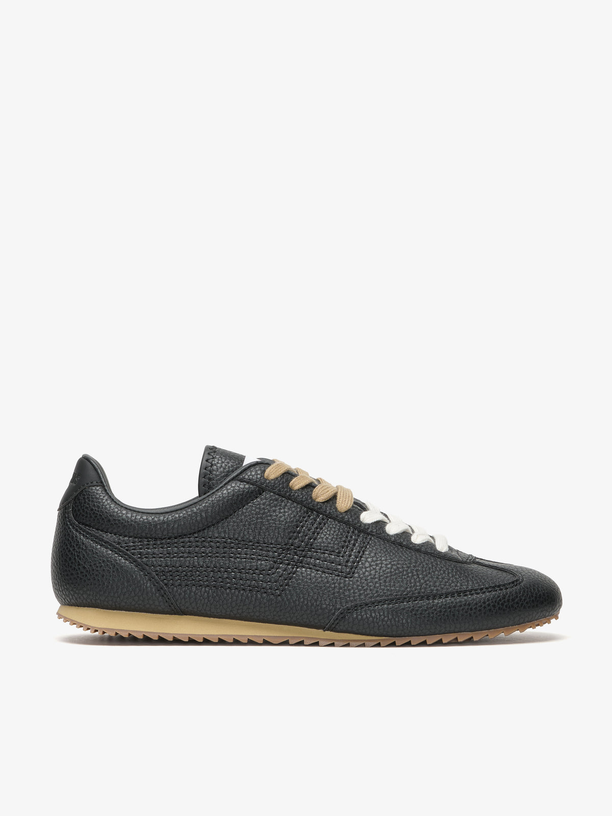 Pro-Keds Racer 77 da uomo, sneaker in pelle nera limited edition, vista laterale con tomaia in pelle