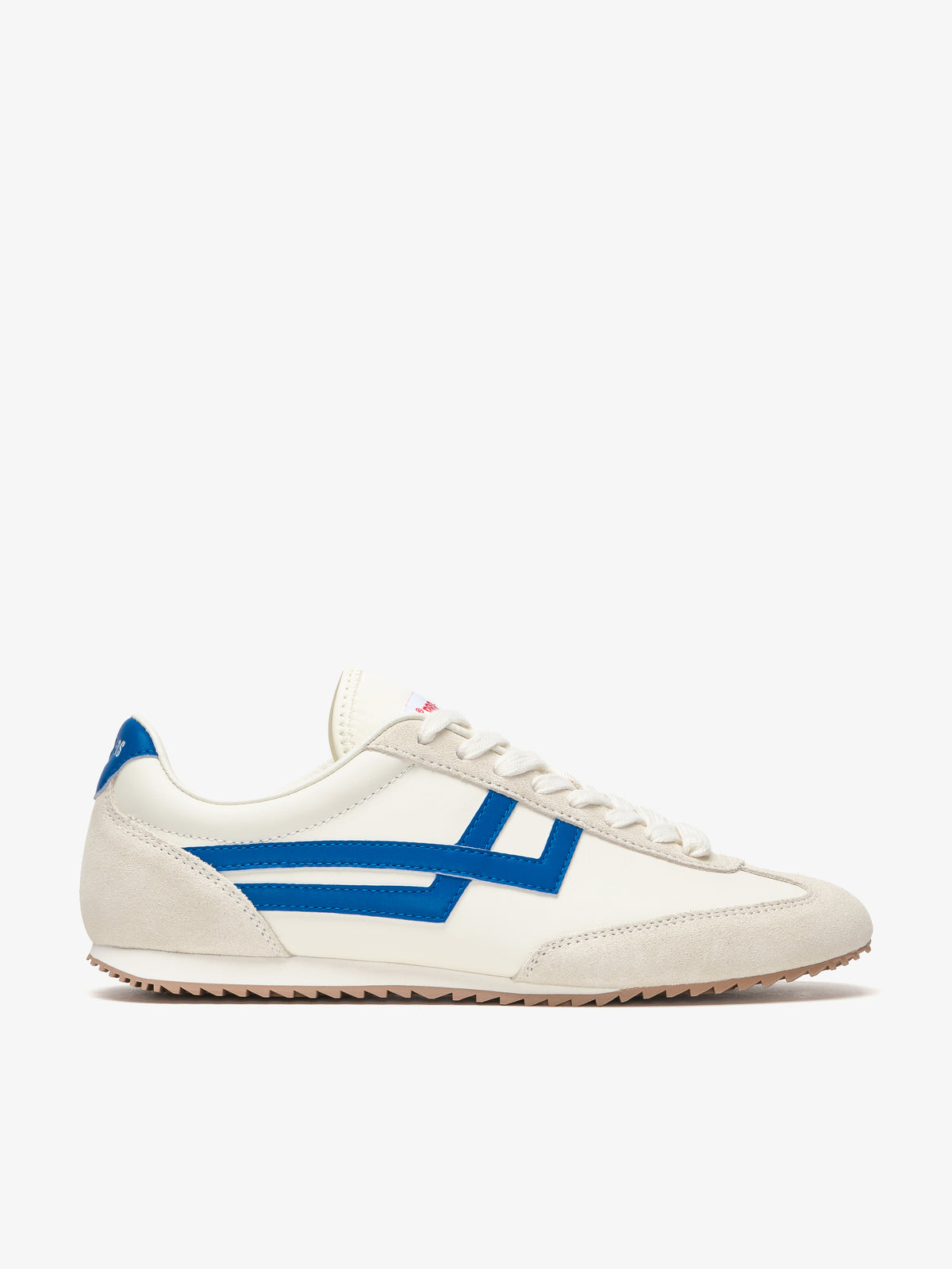Racer 77 in Pelle Crema e Blu