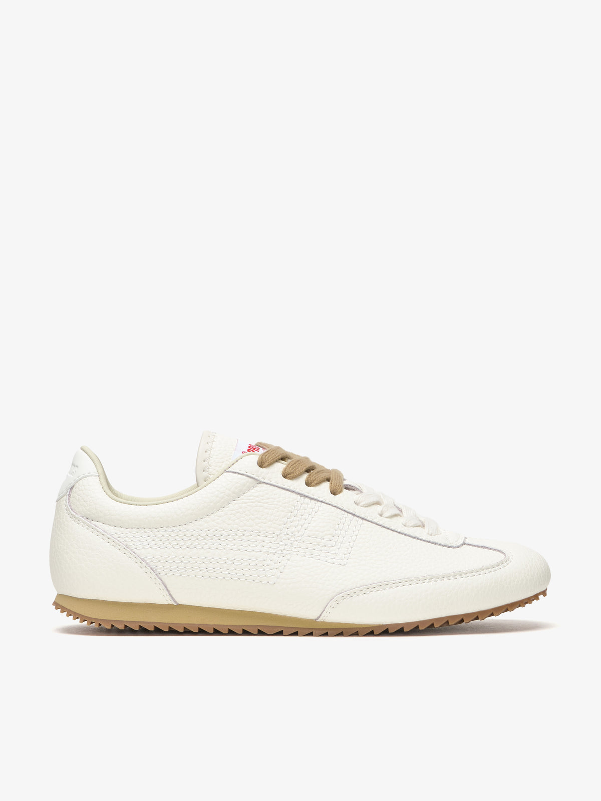 Pro-Keds Racer 77 da donna, sneaker bianco, vista laterale con tomaia in pelle