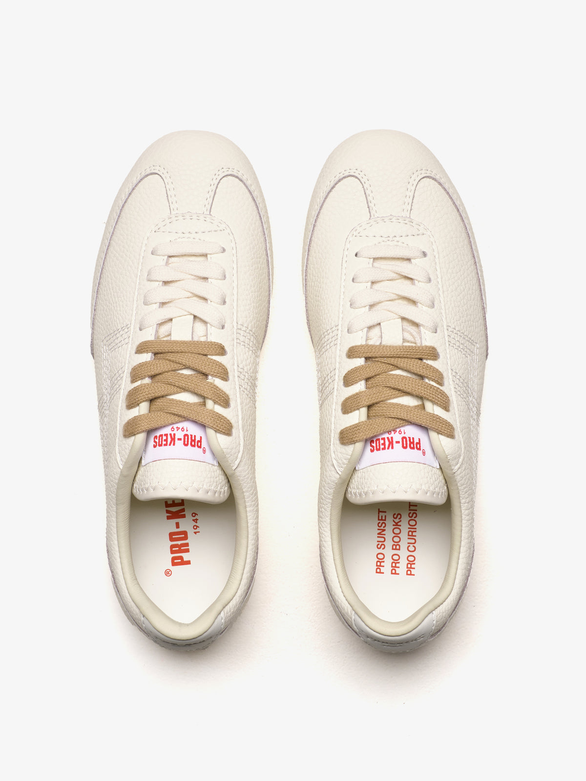 Pro-Keds Racer 77 da donna, paio di sneaker in pelle bianca limited, vista dall'alto