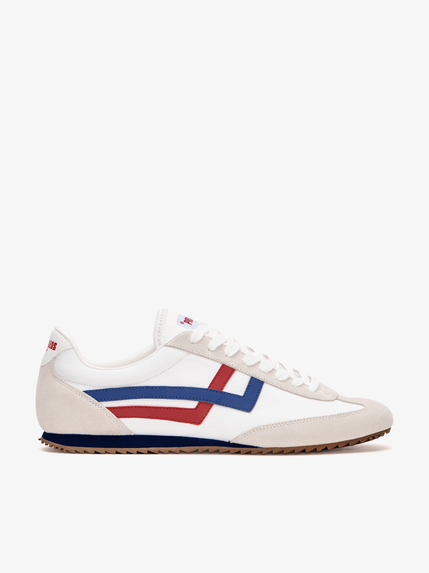 Racer 77 in white and red/blue nylon