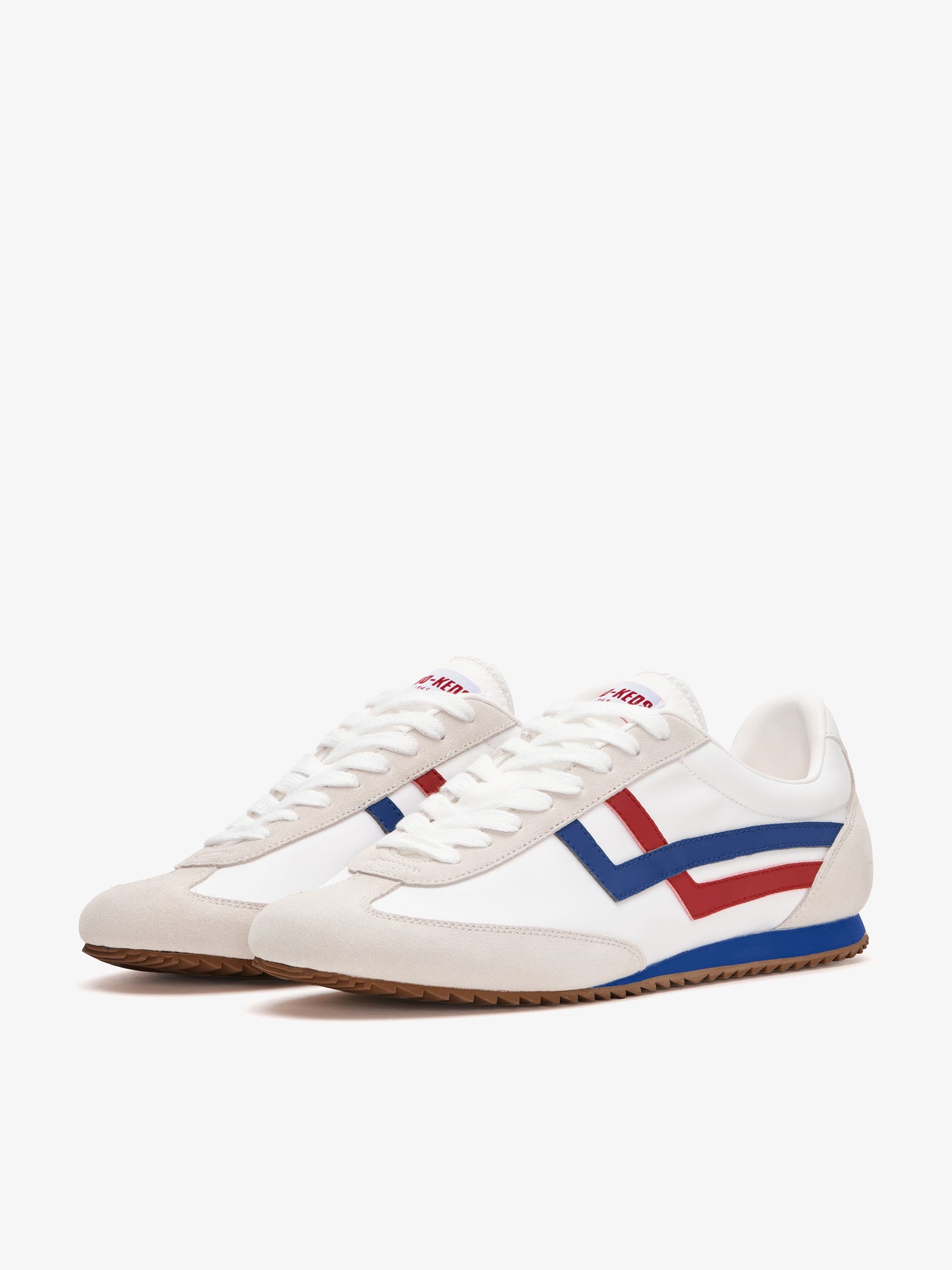 Racer 77 in white and red/blue nylon