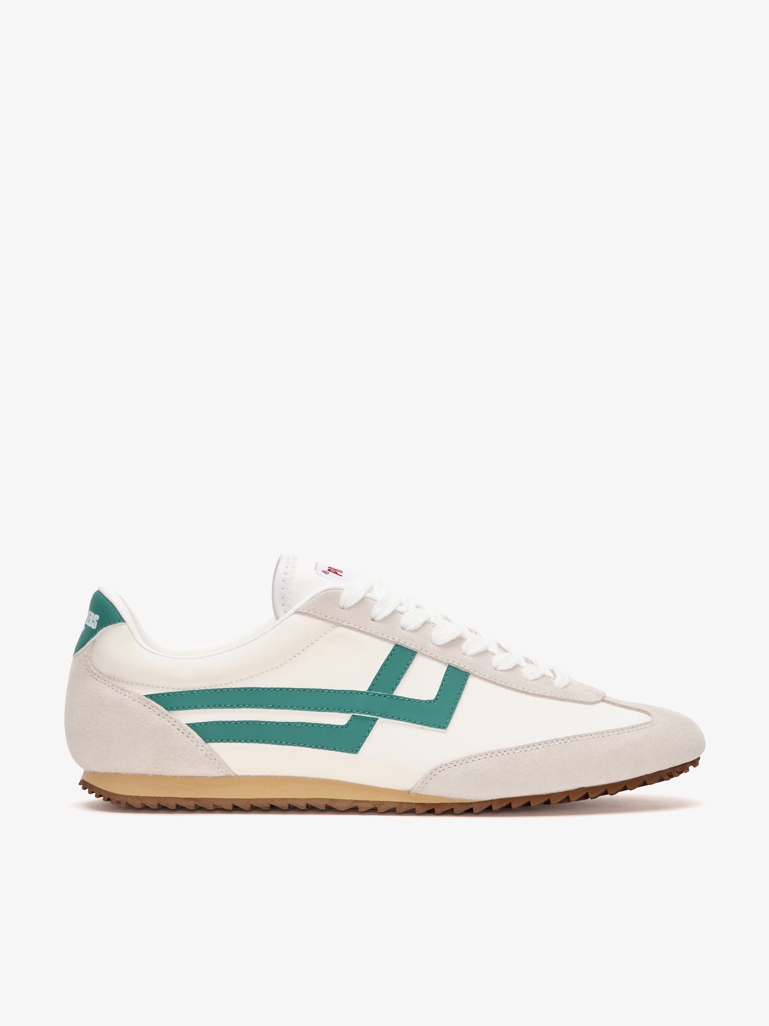 Racer 77 in cream and green nylon
