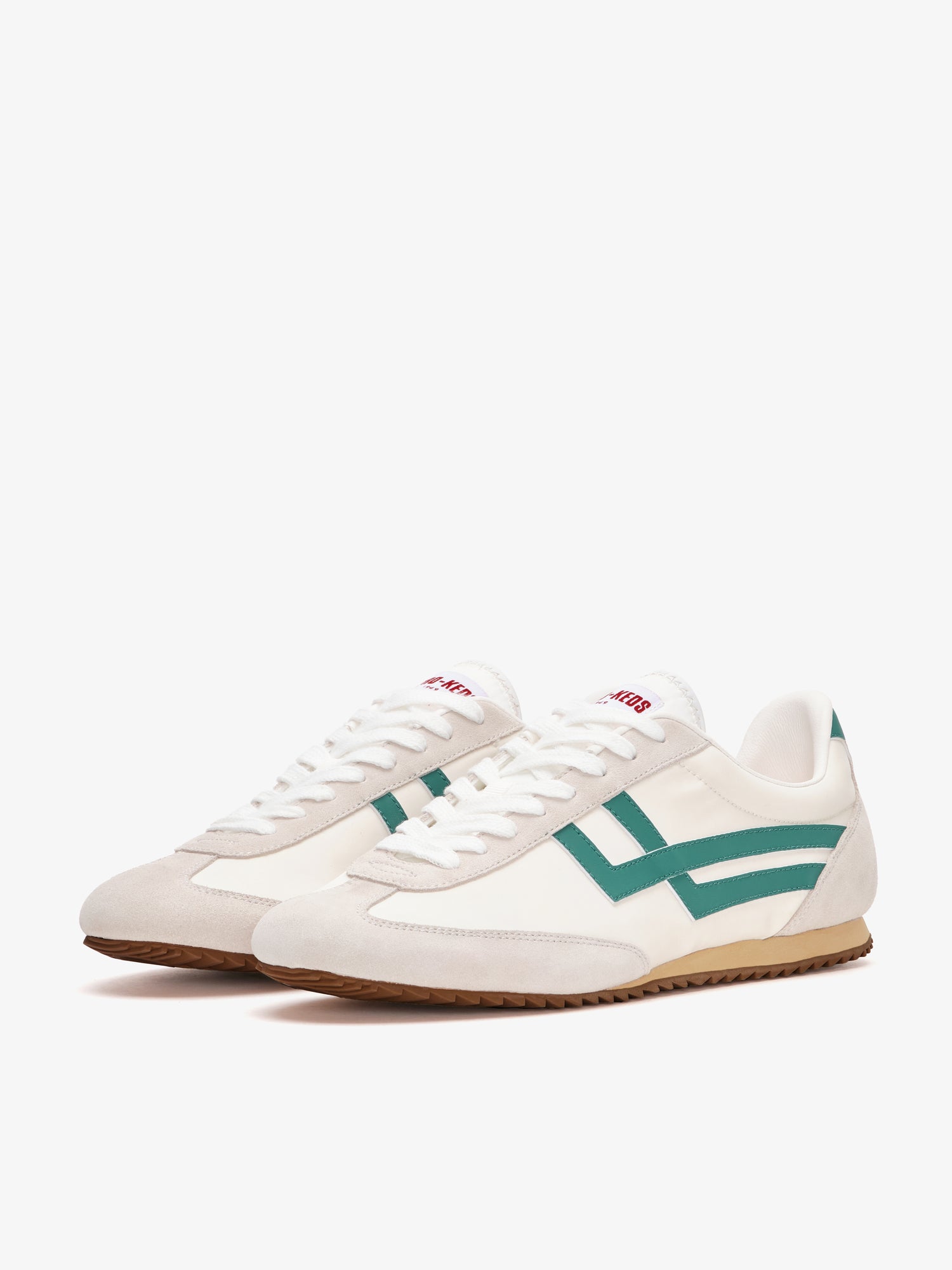 Racer 77 in cream and green nylon