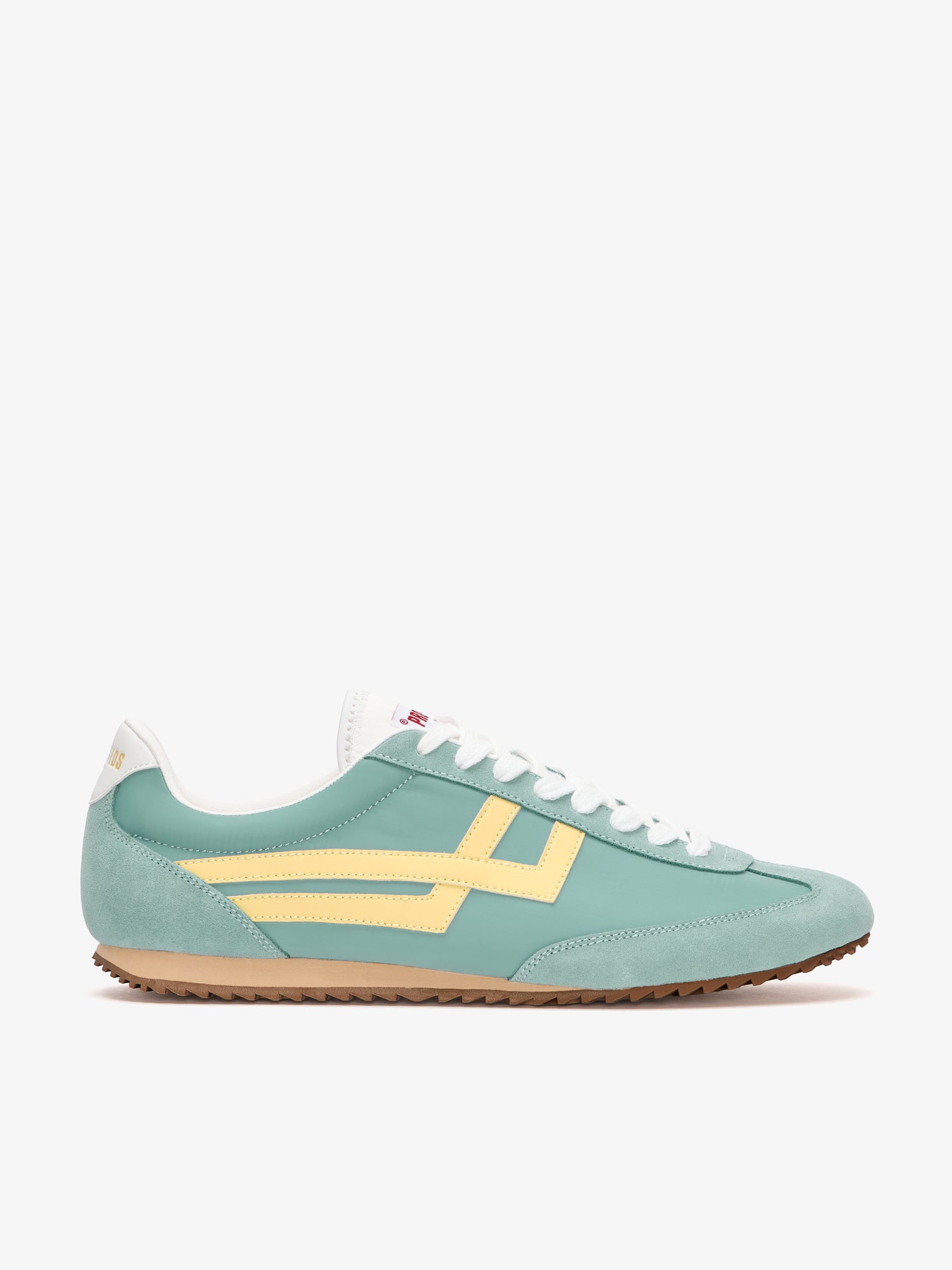 Racer 77 in water green and yellow nylon