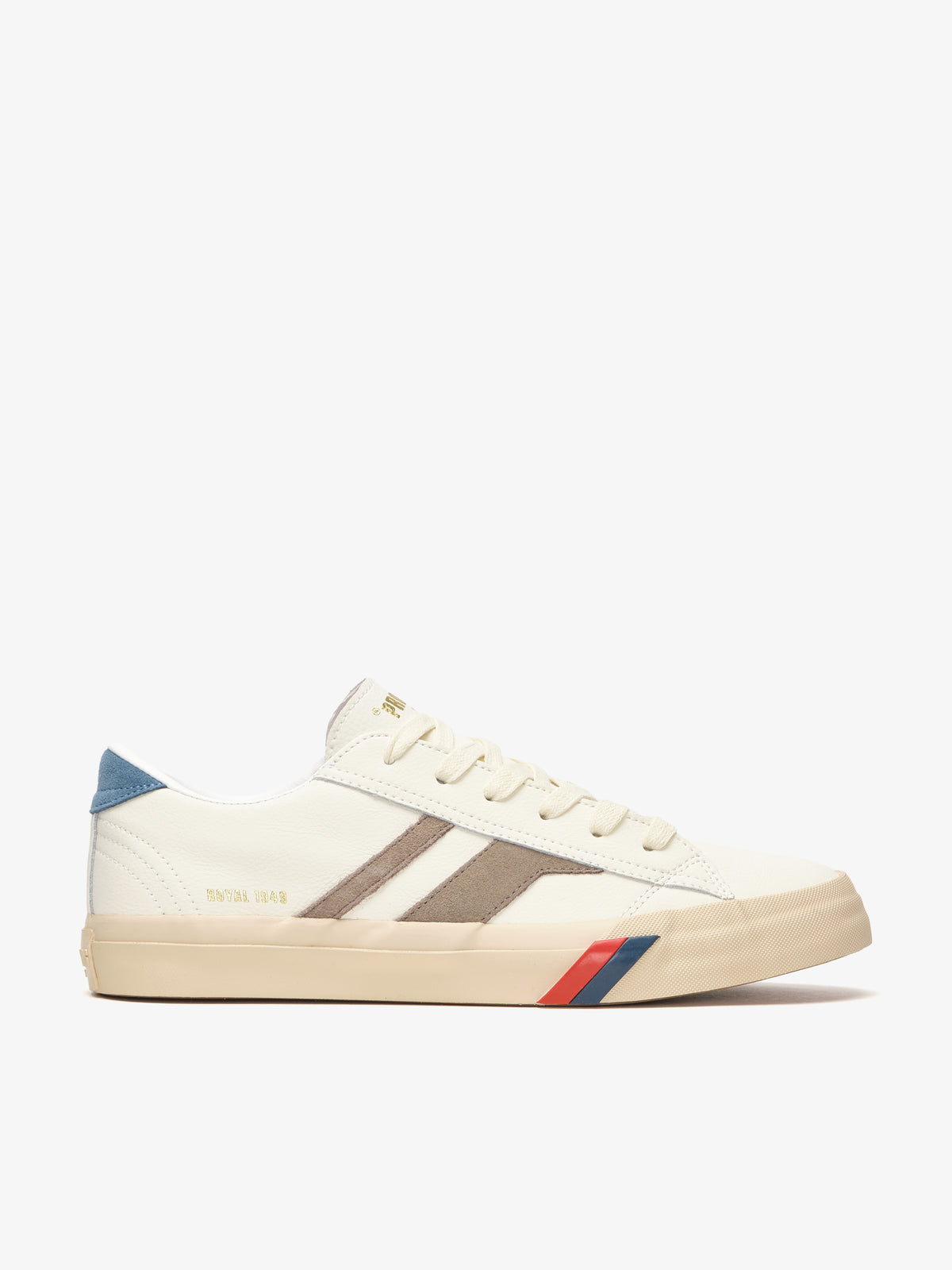 Sneaker da uomo Pro-Keds Royal Classic in pelle crema e beige, vista laterale