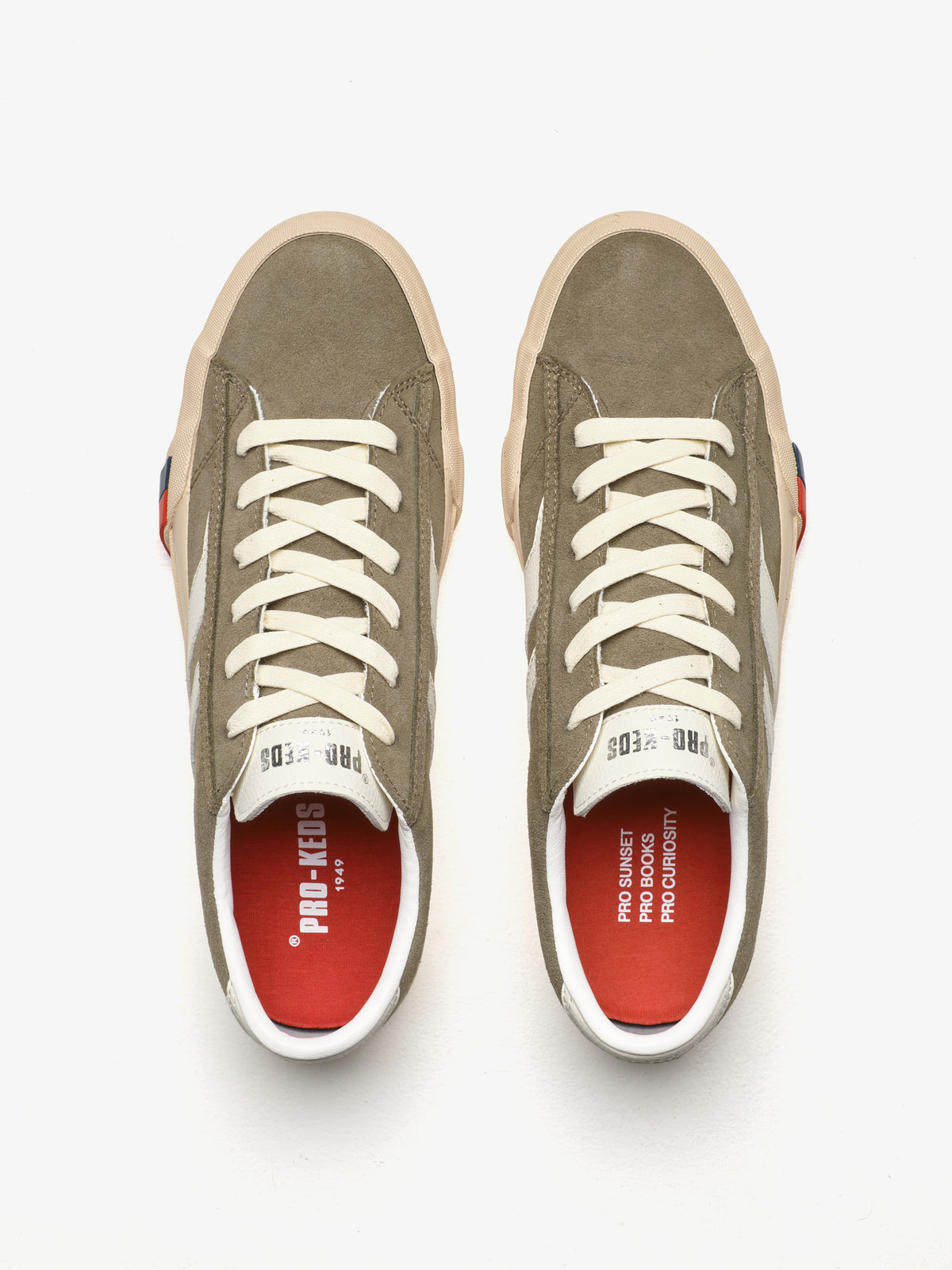 Sneaker da uomo Pro-Keds Royal Classic in suede verde militare, dettaglio soletta interna