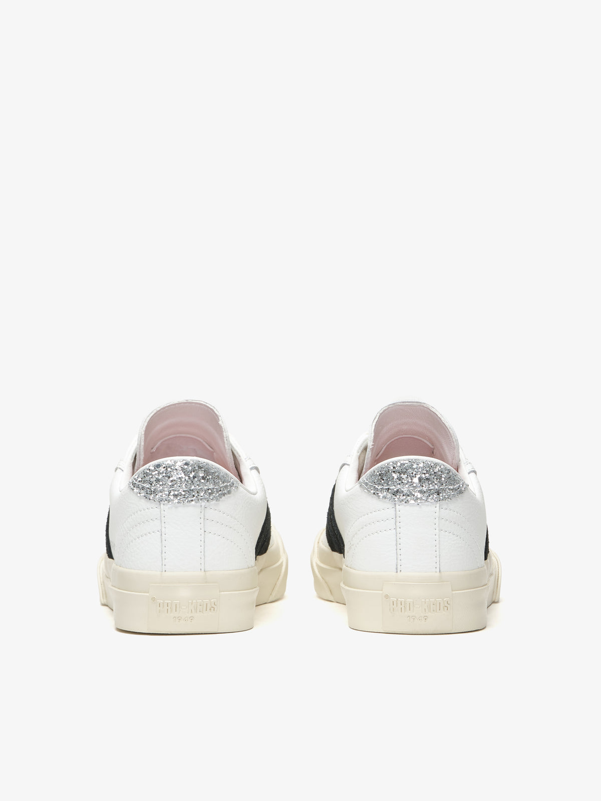 Retro con glitter scarpa Royal Classic di Pro-Keds da donna in pelle bianco e nero