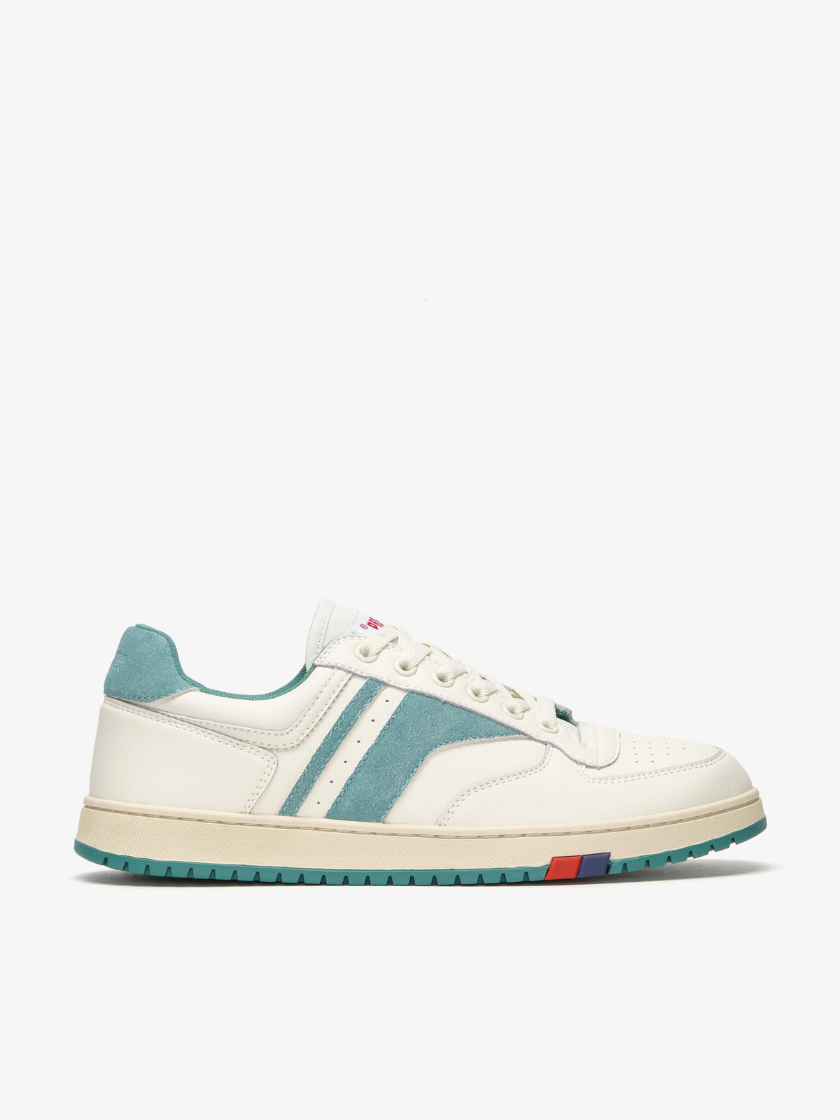 Sneaker da uomo Pro-Keds Sky in pelle crema e verde, vista laterale