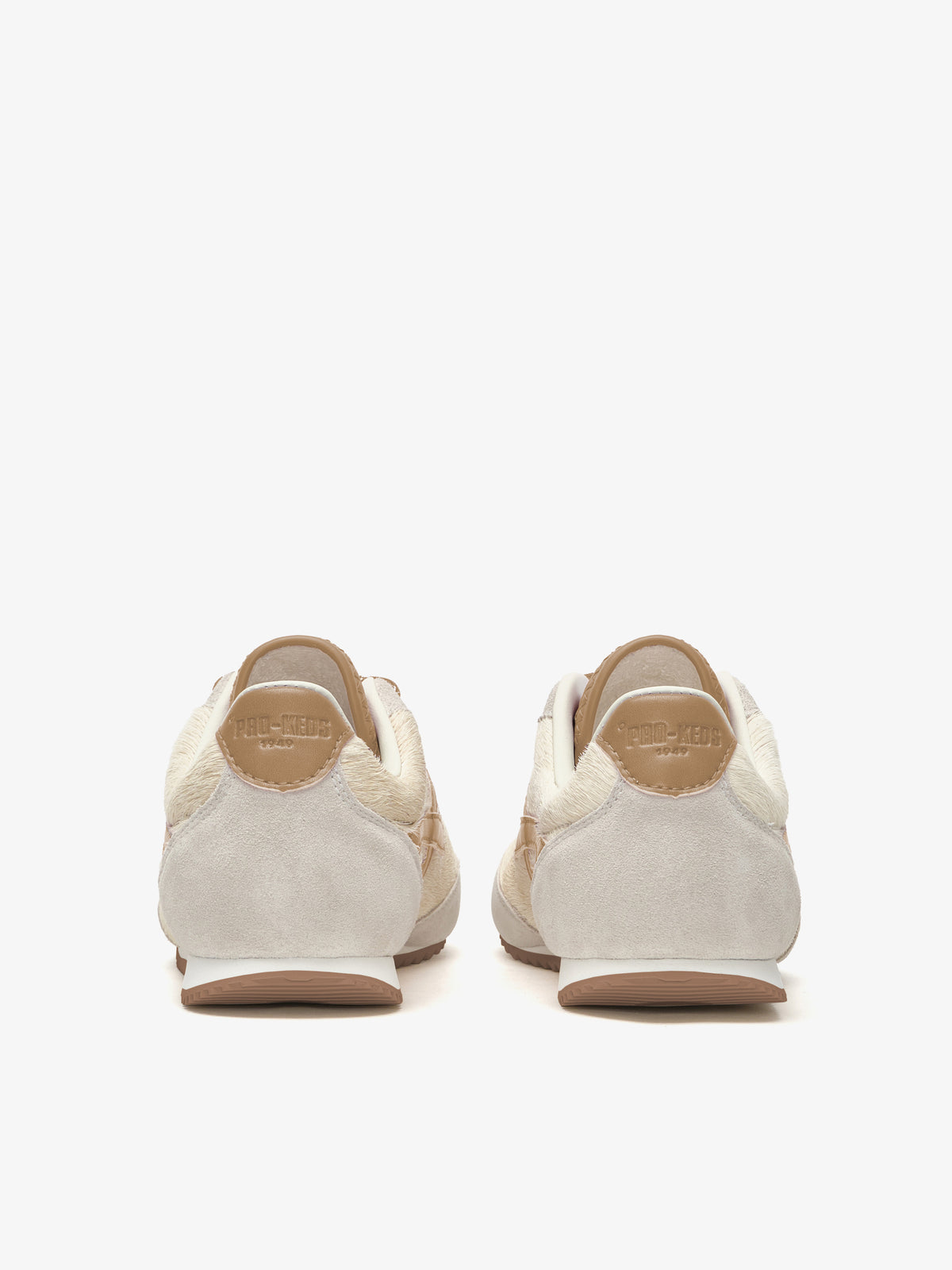 Pro-Keds Racer 77 da donna, sneaker avorio e beige, retro con dettaglio talloncino
