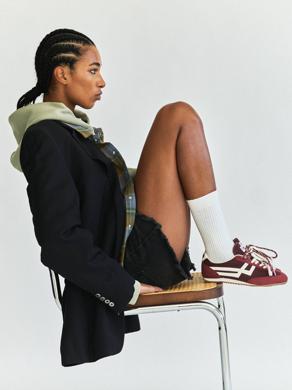 Racer 77 in Burgundy and Ivory nylon