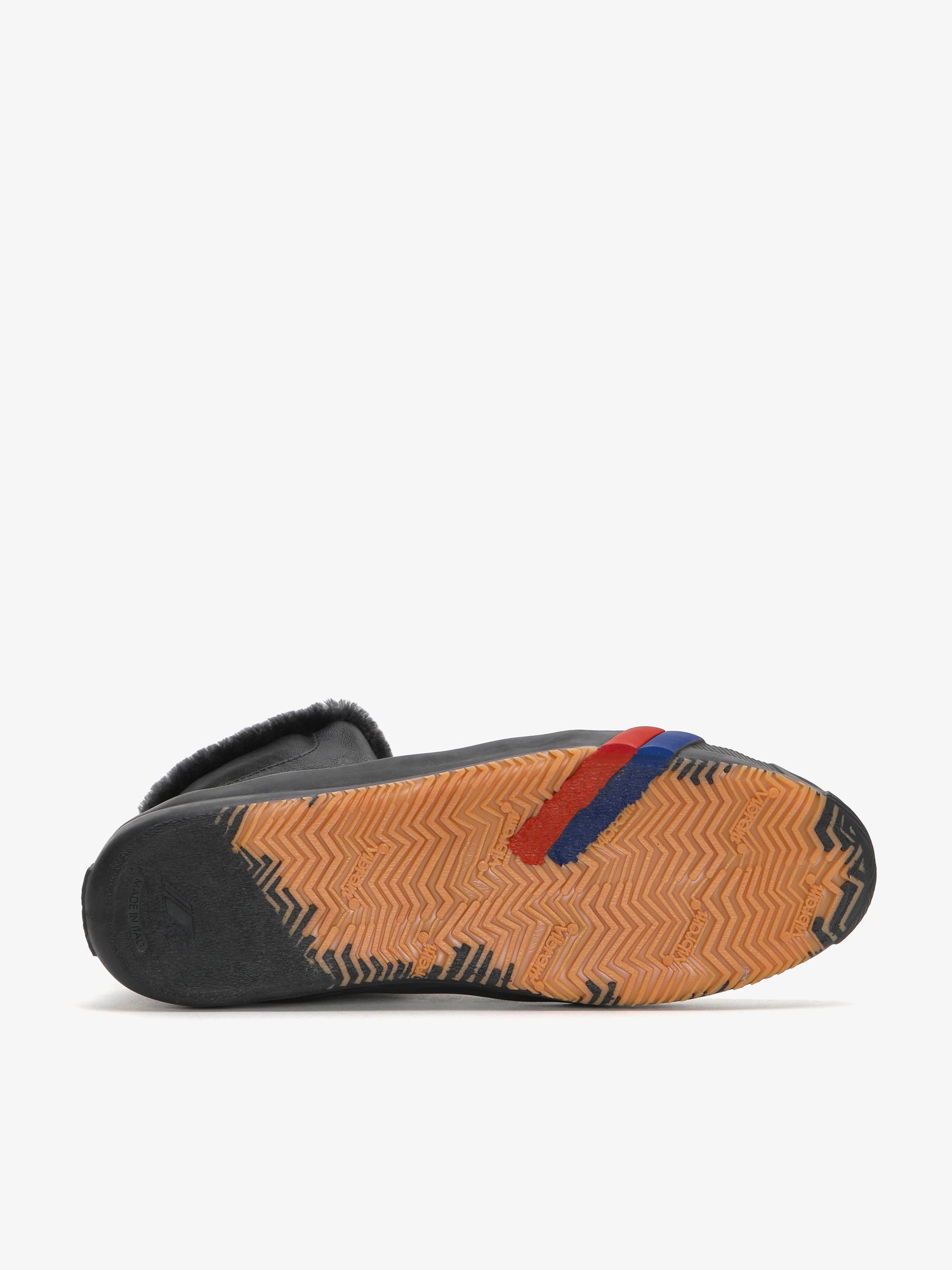 II Orbit Hi in canvas pelle, suede e fur nera, dettaglio suola con logo