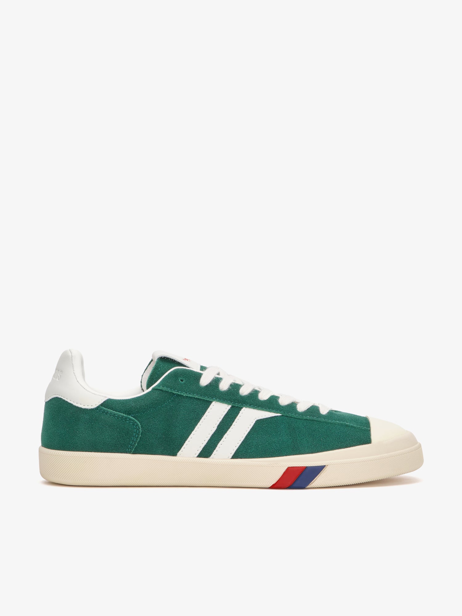 Court Ace in Suede Verde bottiglia e Bianca