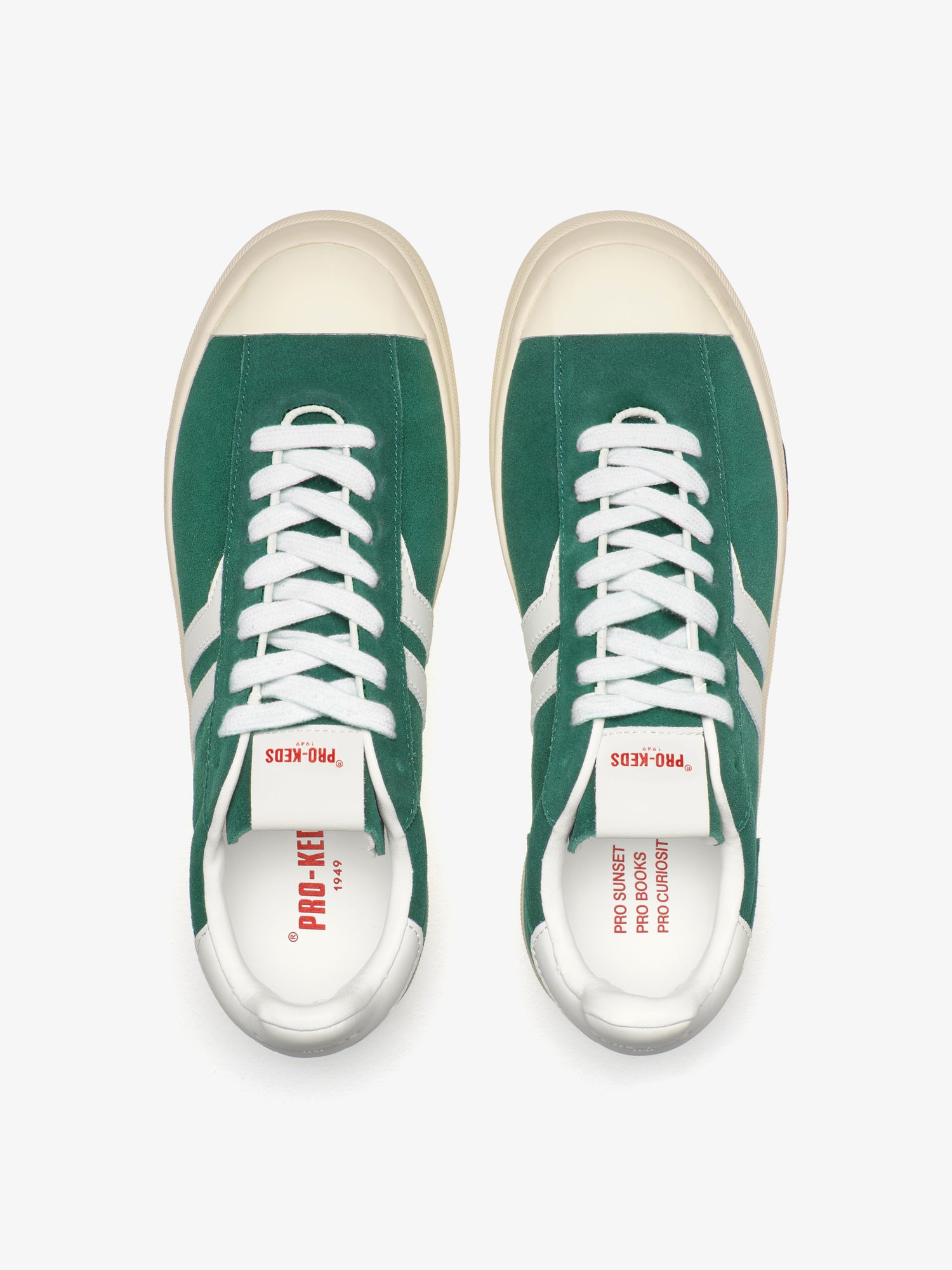 Court Ace in Suede Verde bottiglia e Bianca