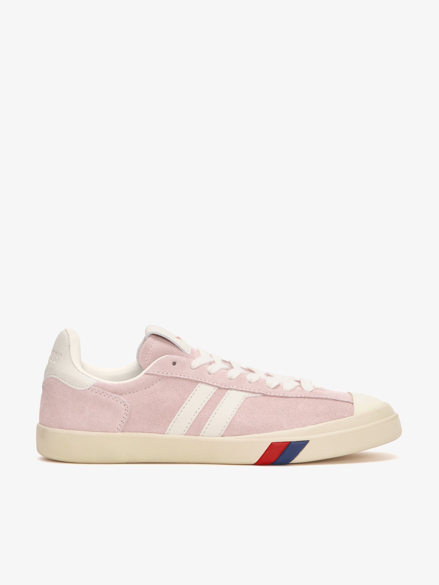 Profilo laterale delle sneaker da donna Pro-Keds Court Ace in rosa scuro e crema
