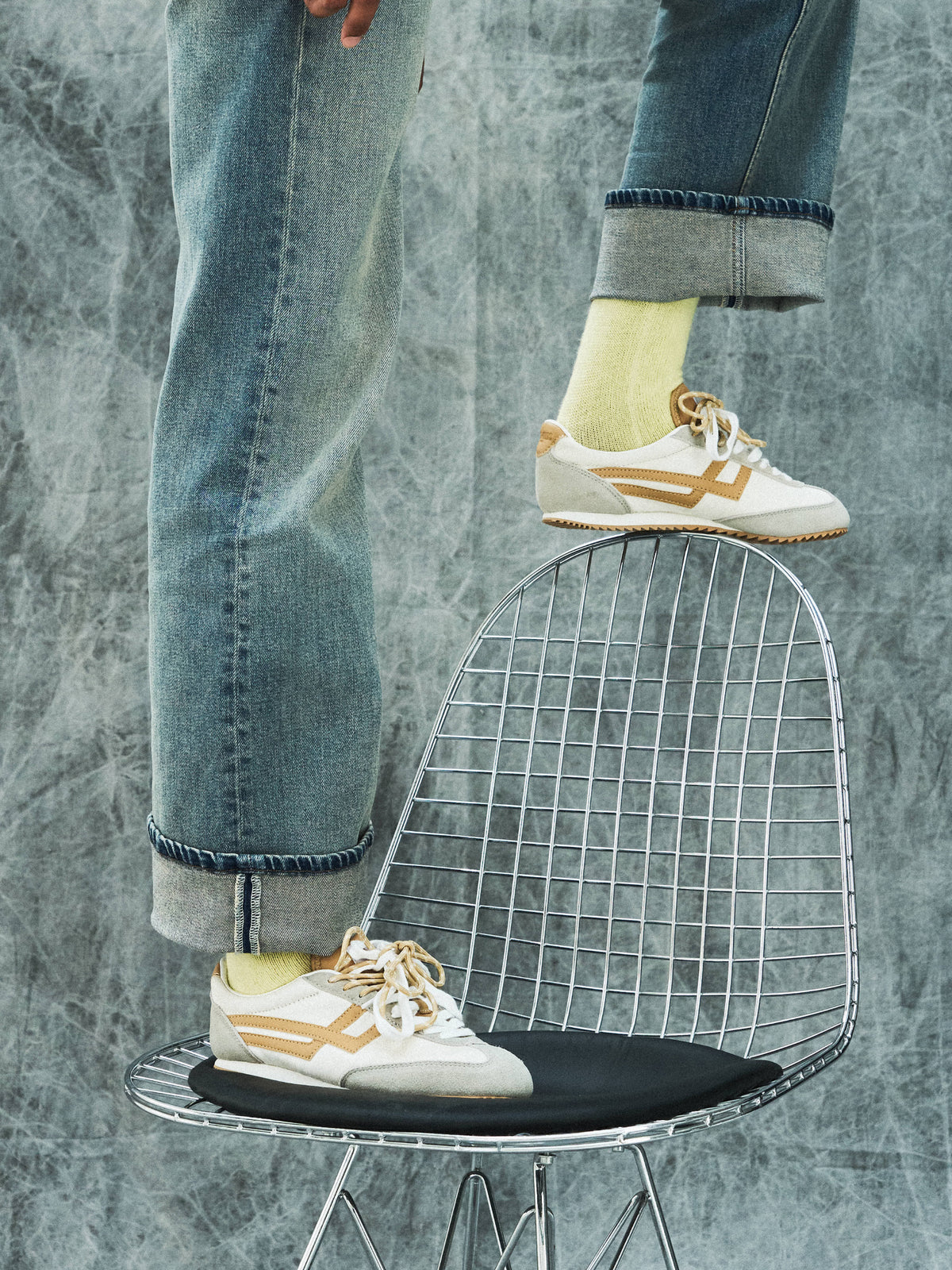 Racer 77 in Ivory and Beige Pony Hair