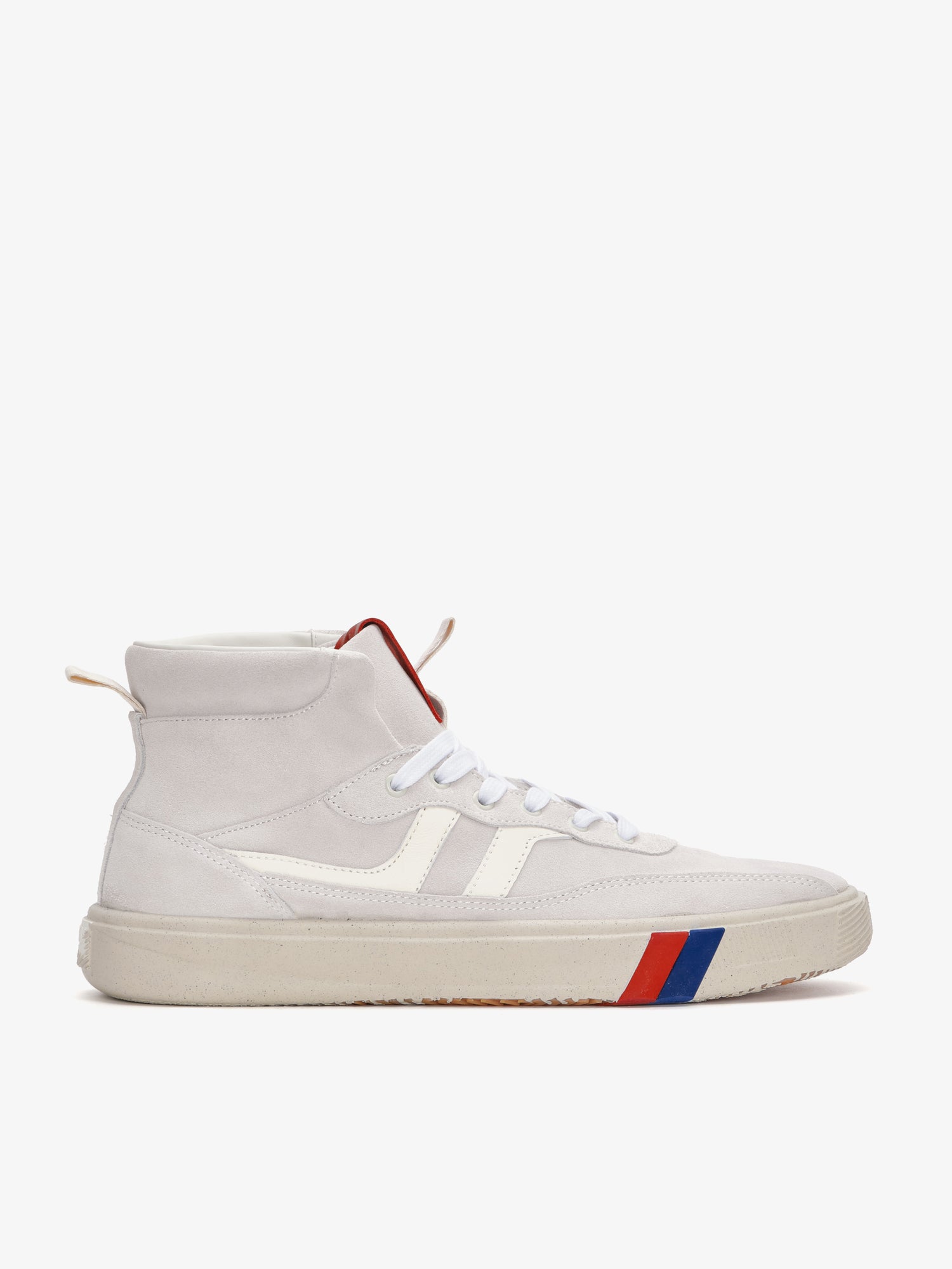 II Orbit in white and ivory suede