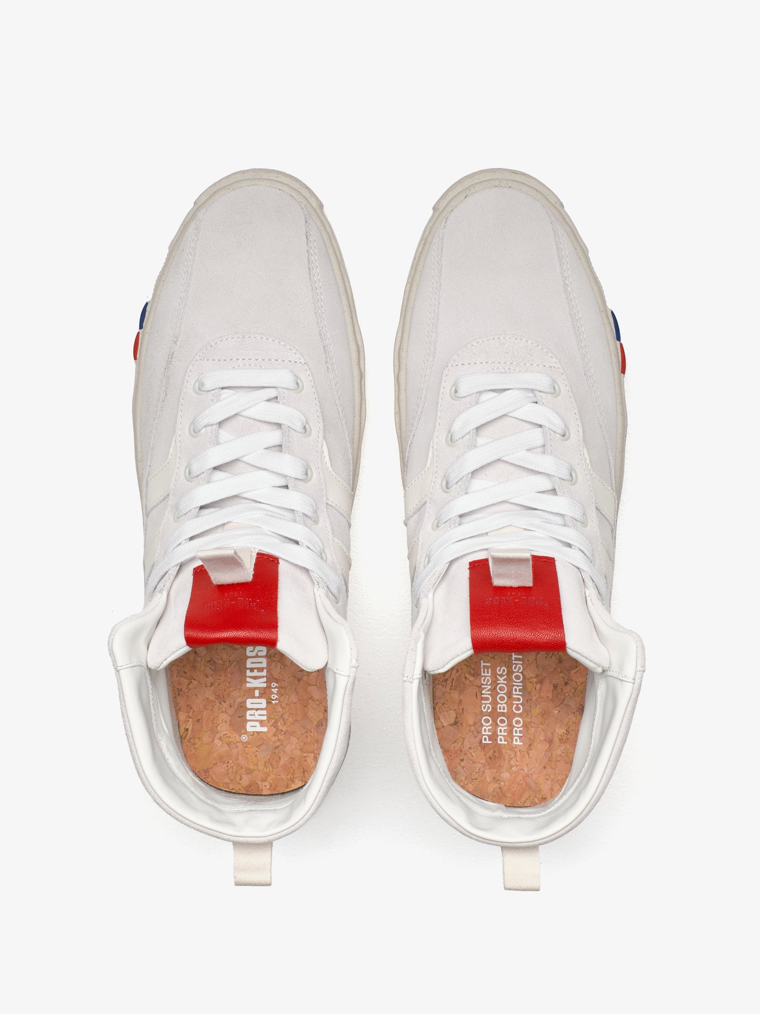 II Orbit in white and ivory suede