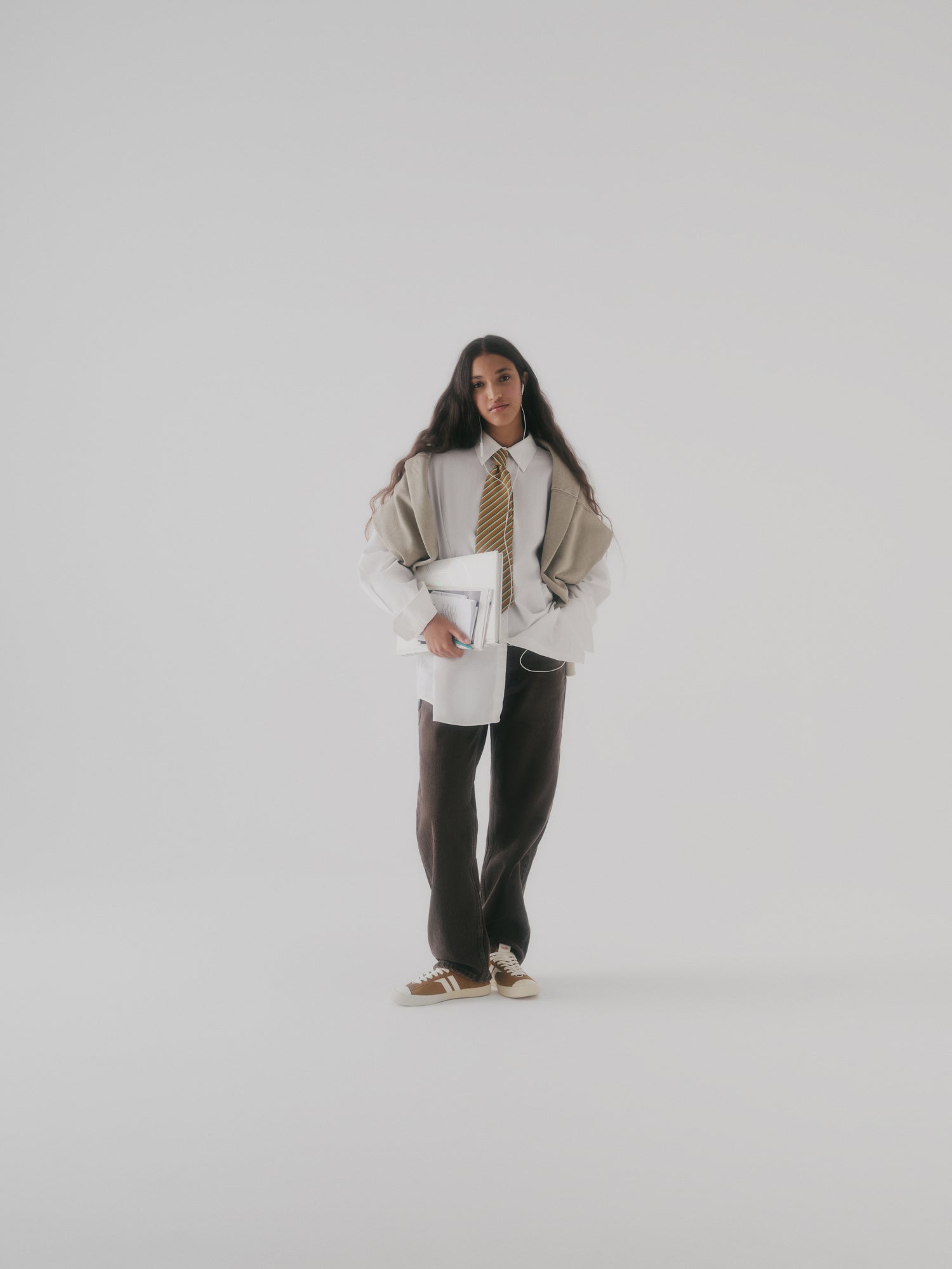 Court Ace in Suede Ruggine e Crema