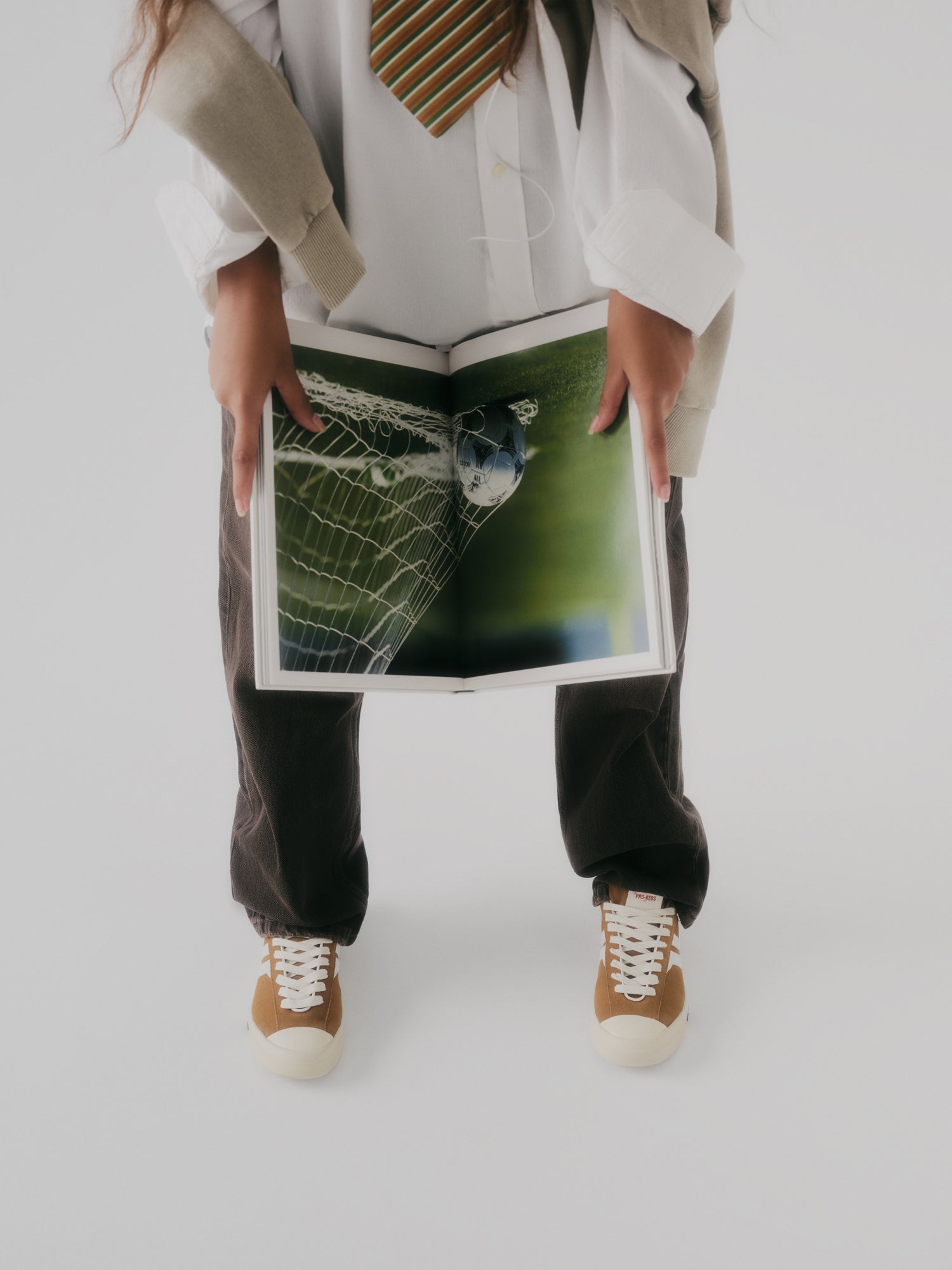 Court Ace in Suede Ruggine e Crema