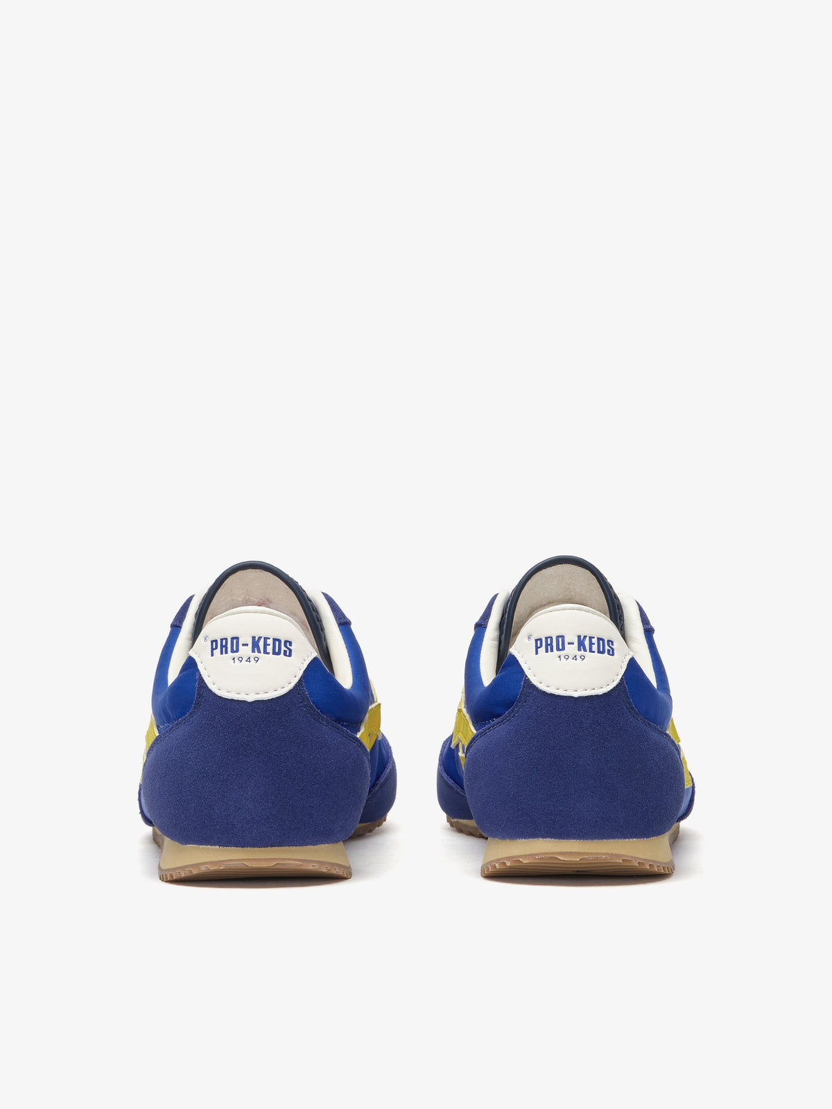 Pro-Keds Racer 77 da uomo, sneaker blu e gialla, retro con dettaglio talloncino