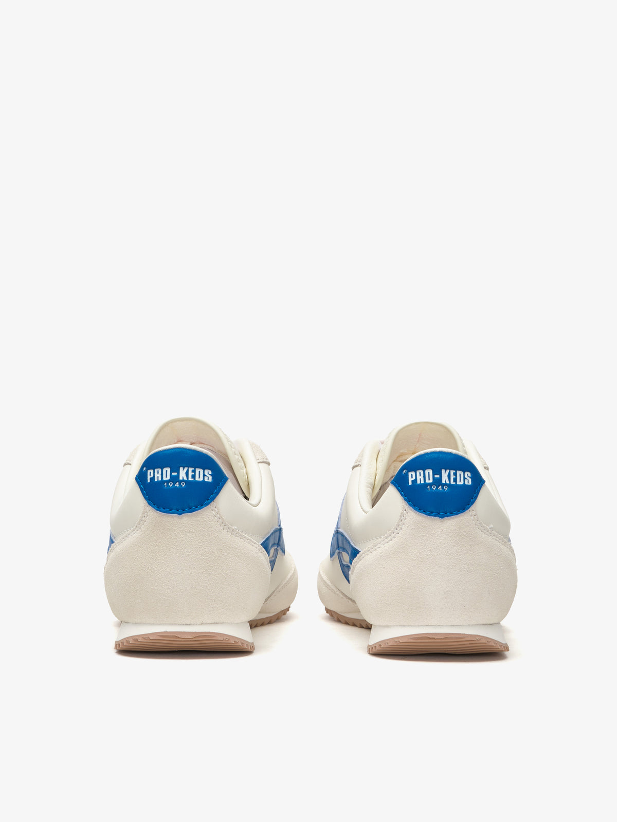 Pro-Keds Racer 77 da uomo, sneaker crema e blu, retro con dettaglio talloncino