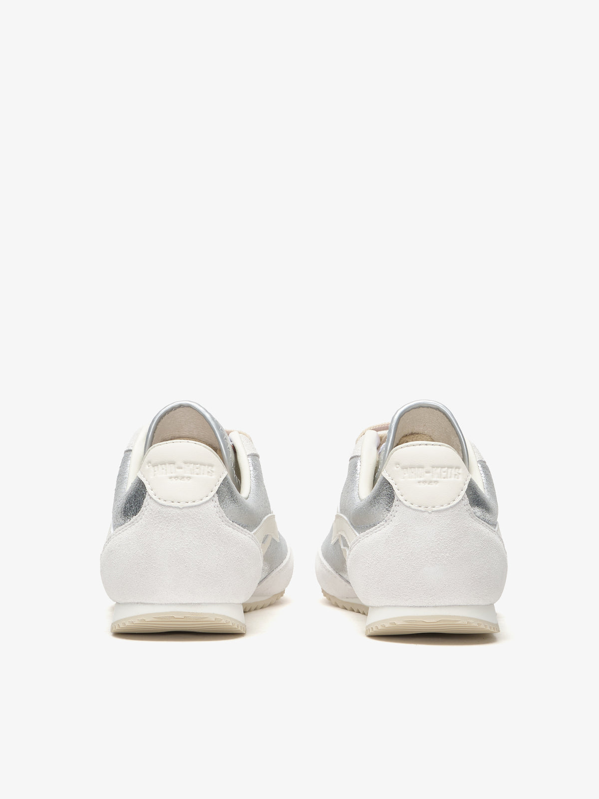 Pro-Keds Racer 77 da donna, sneaker argento e avorio, retro con dettaglio talloncino