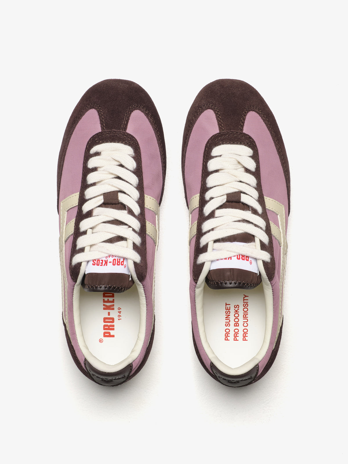 Pro-Keds Racer 77 da donna, paio di sneaker in Nylon glicine e avorio