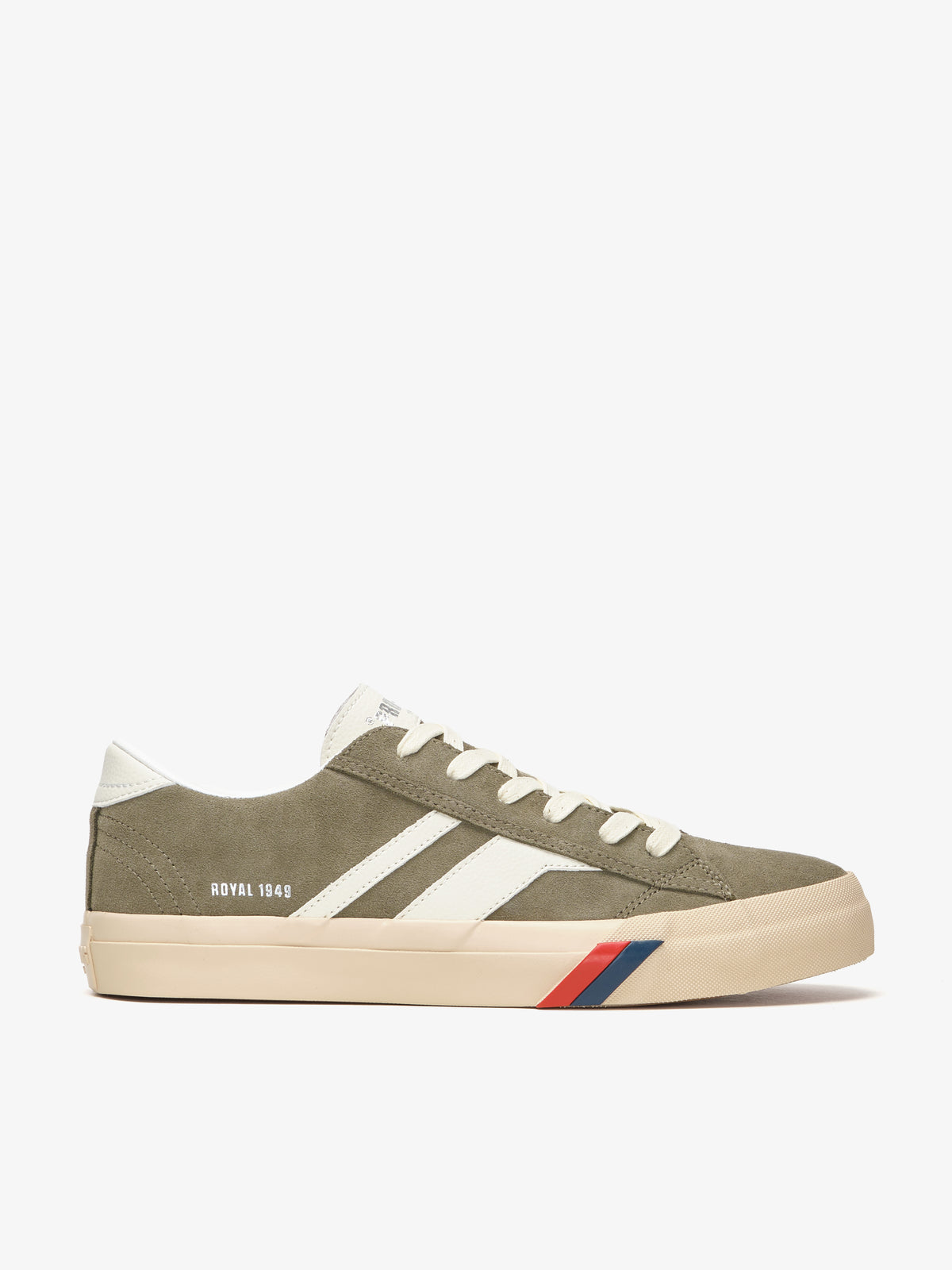 Sneaker da uomo Pro-Keds Royal Classic in suede verde militare, vista laterale