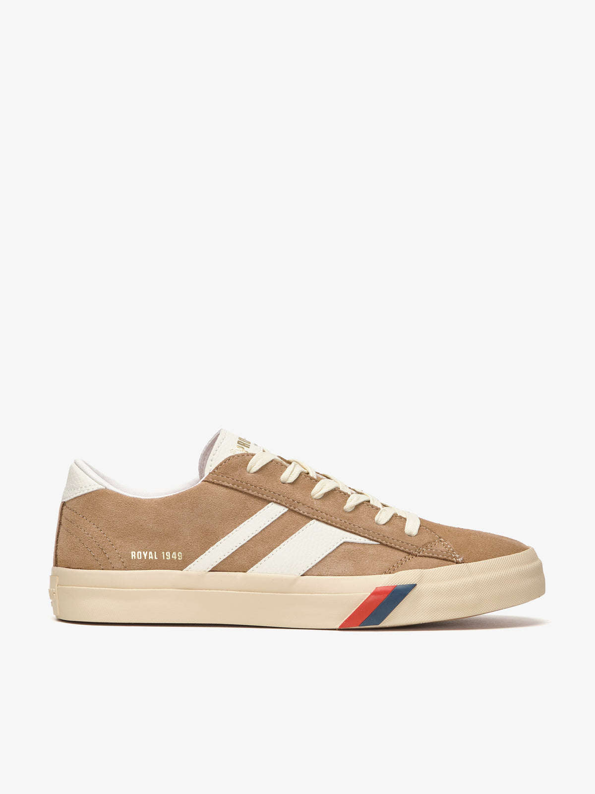 Sneaker da donna Pro-Keds Royal Classic in suede tundra e avorio, vista laterale