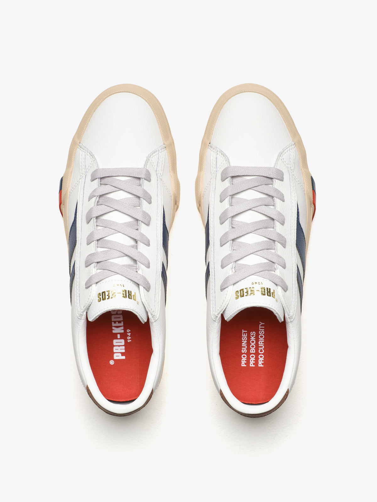 Sneaker da uomo Pro-Keds Royal Classic in pelle bianco e nero, dettaglio soletta interna