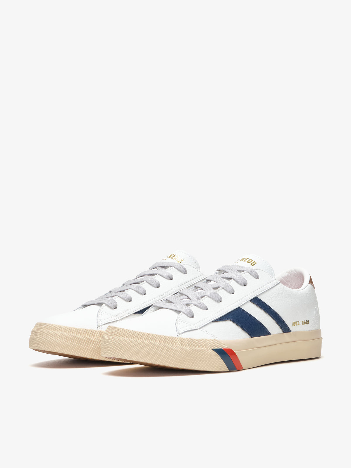 Royal Classic in Pelle Bianca e Blu