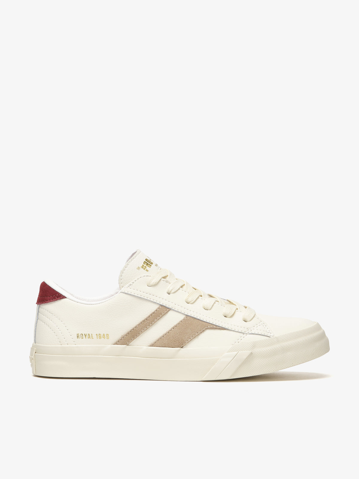 Sneaker da donna Pro-Keds Royal Classic in pelle crema e beige, vista laterale