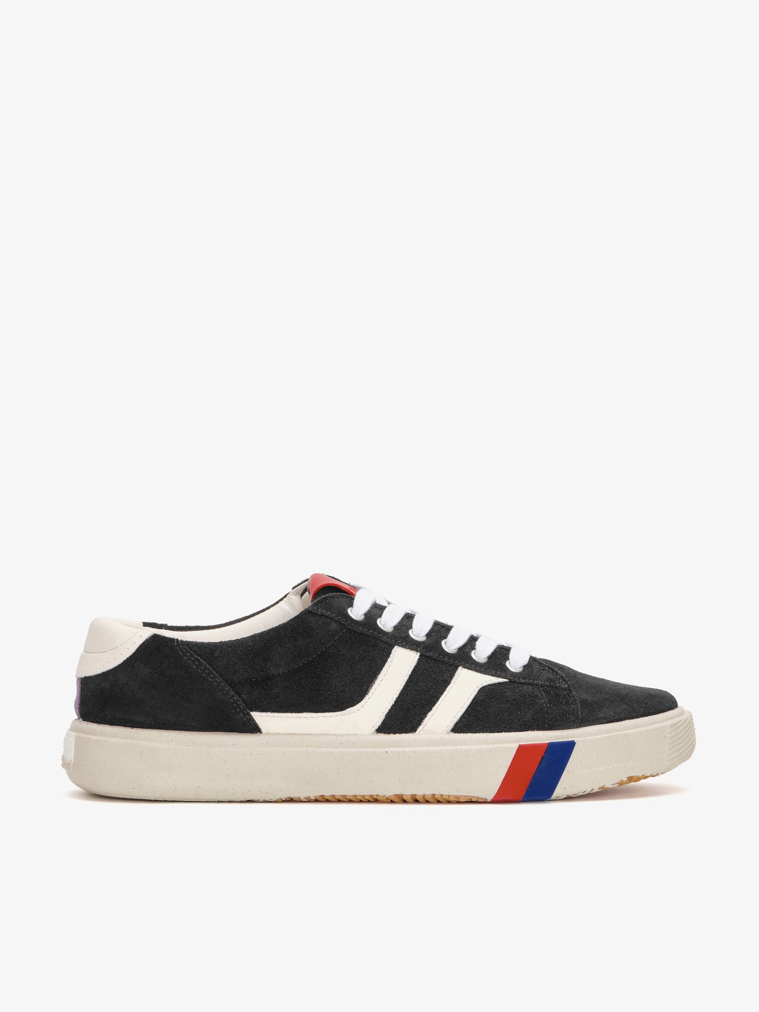 II Orbit in black and ivory suede