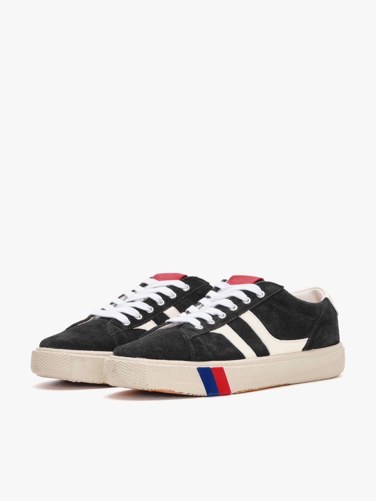II Orbit in black and ivory suede