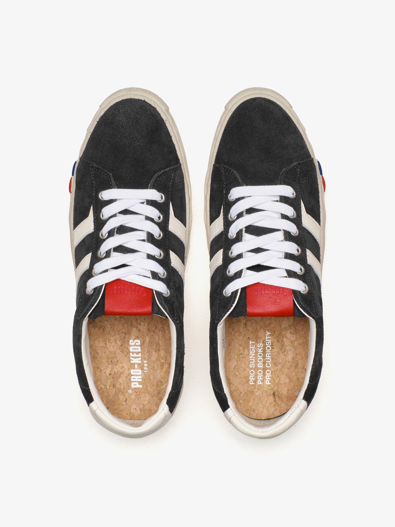 II Orbit in black and ivory suede