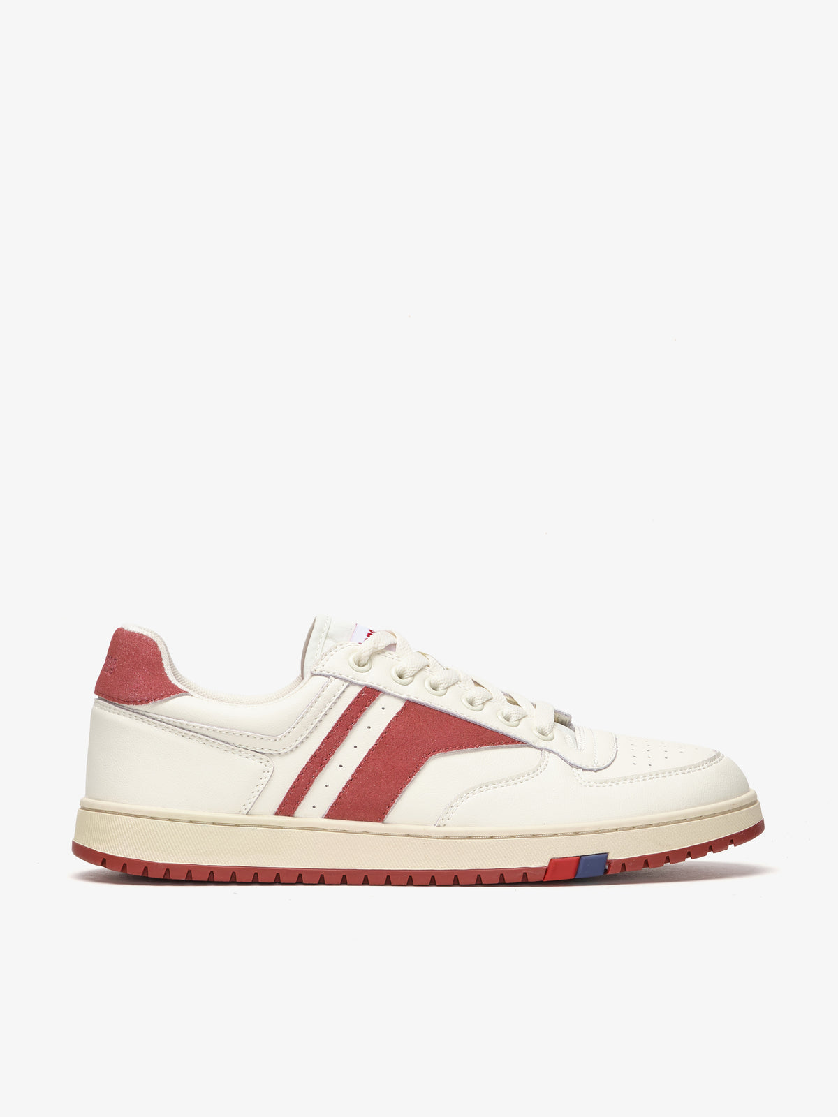 Sneaker da uomo Pro-Keds Sky in pelle crema e rossa, vista laterale