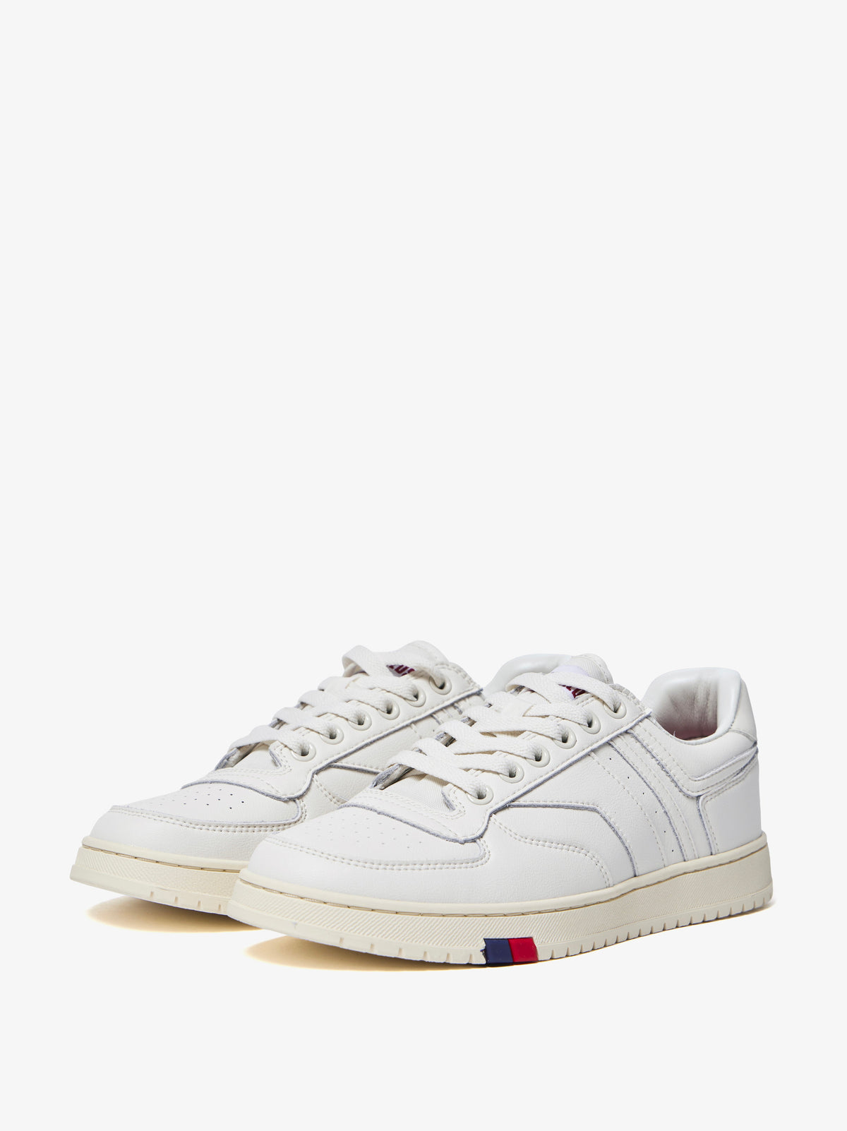 Sneaker Pro-Keds Sky in pelle bianca, vista laterale e frontale