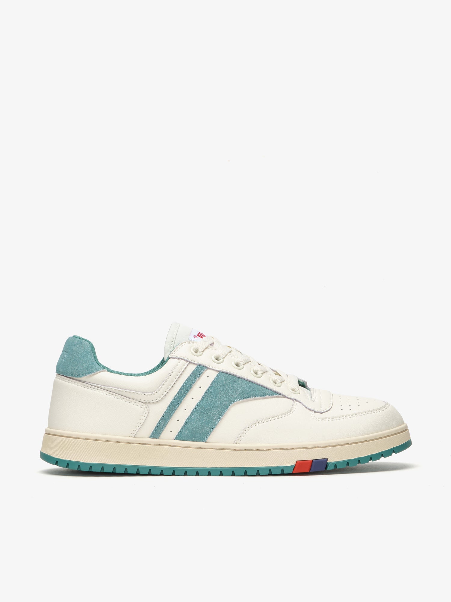 Sneaker da uomo Pro-Keds Sky in pelle crema e verde, vista laterale
