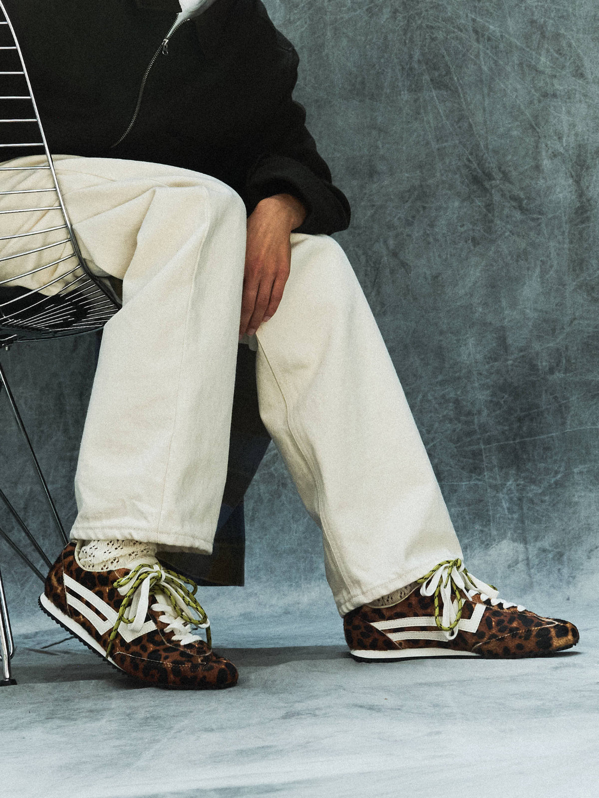 Racer 77 in Leo and Ivory Pony Hair