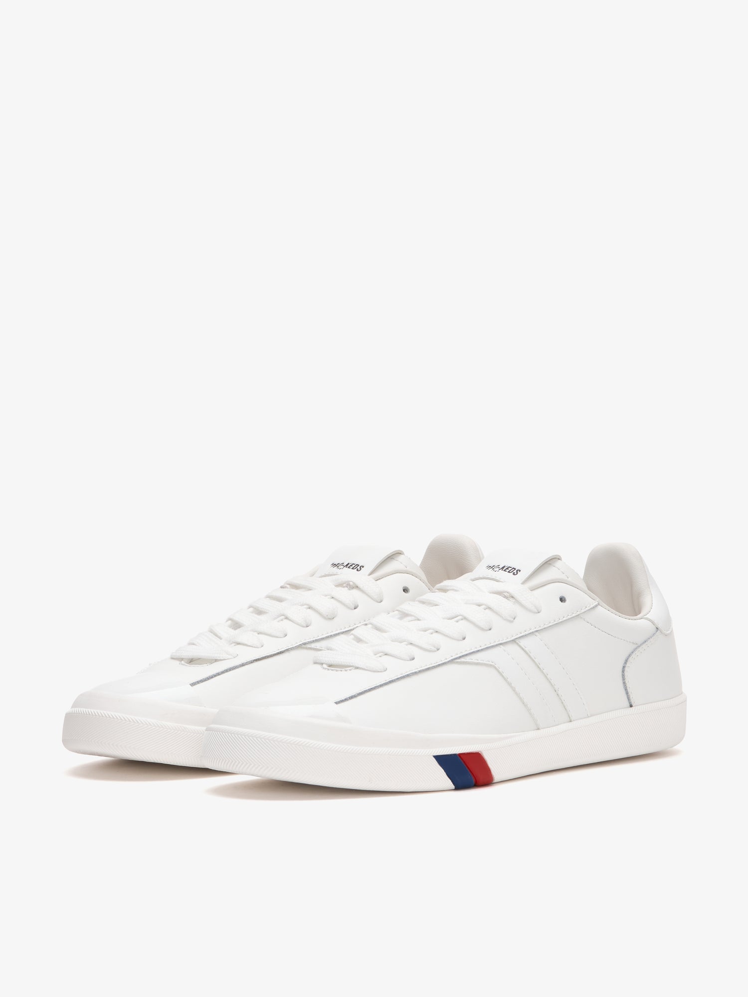 PRO-KEDS Court Ace da uomo in pelle bianca, profilo frontale e laterale