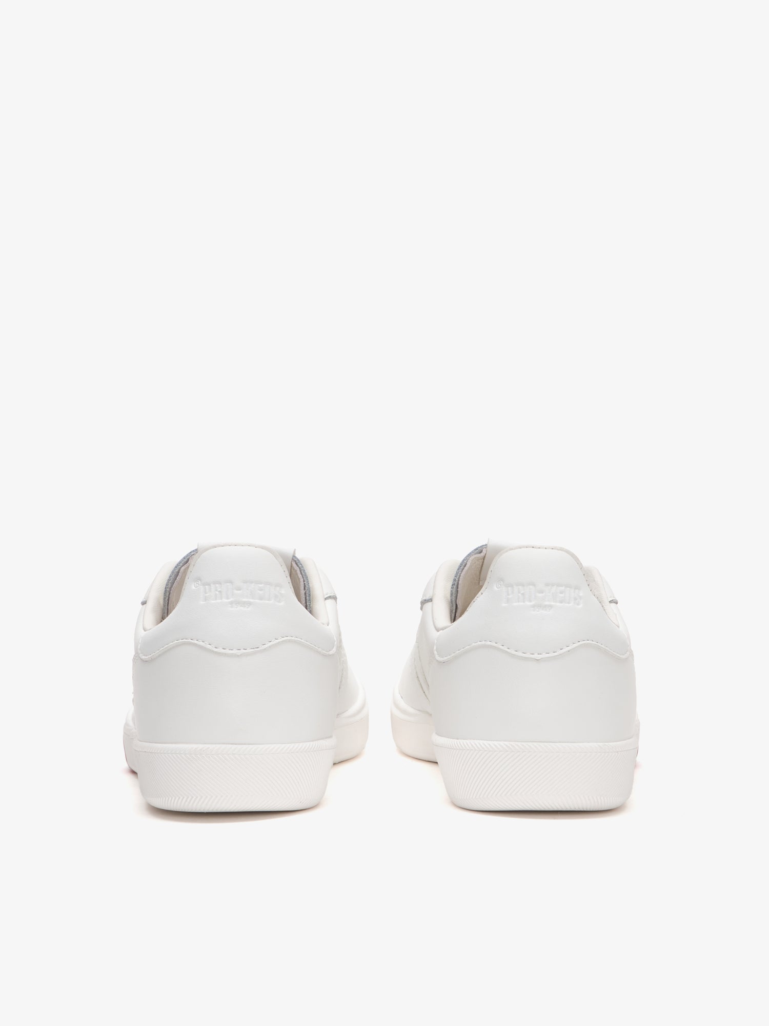 PRO-KEDS Court Ace da uomo in pelle bianca, talloncino con logo