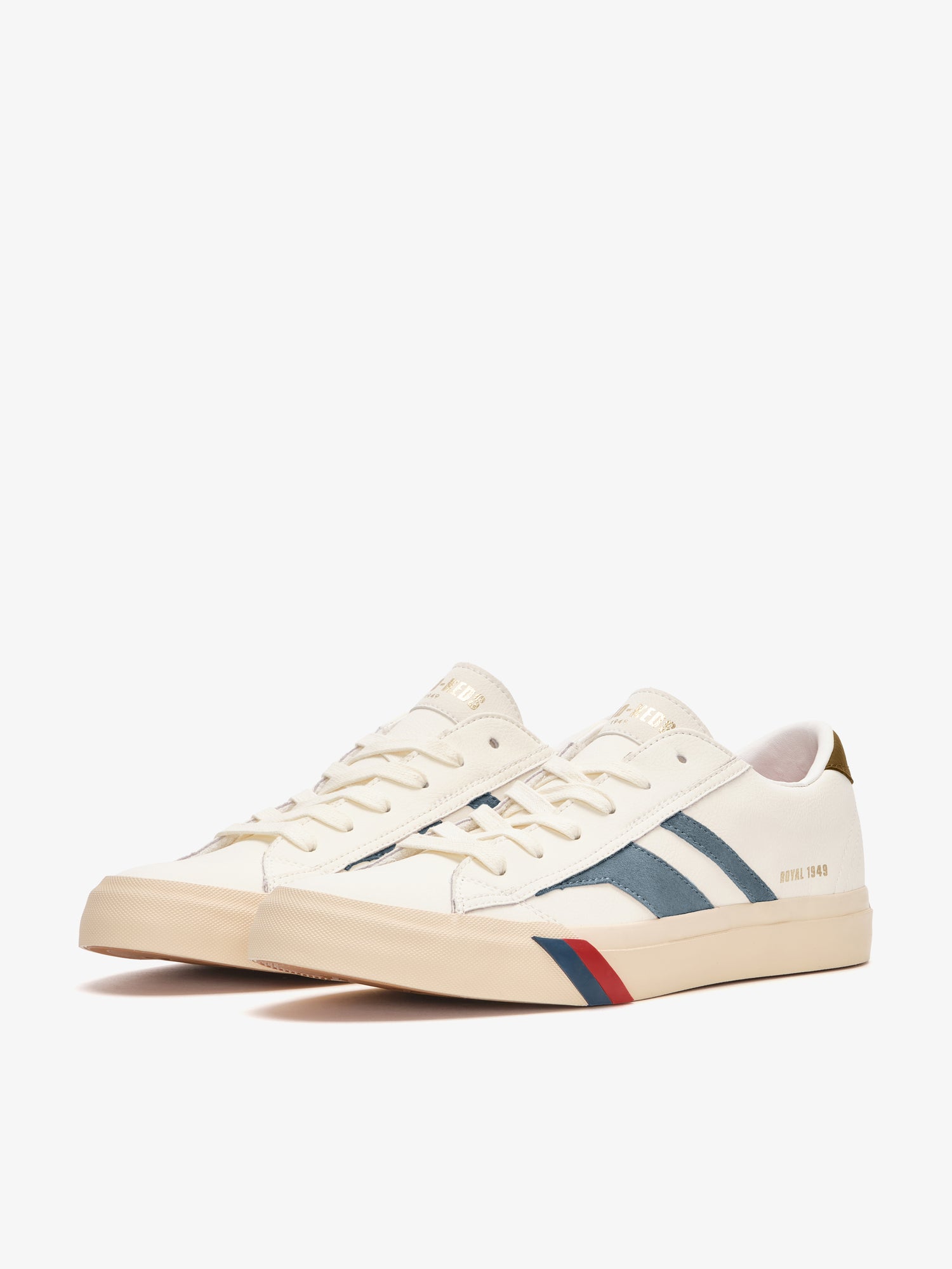 Royal Classic in Pelle Crema e Blu pastello